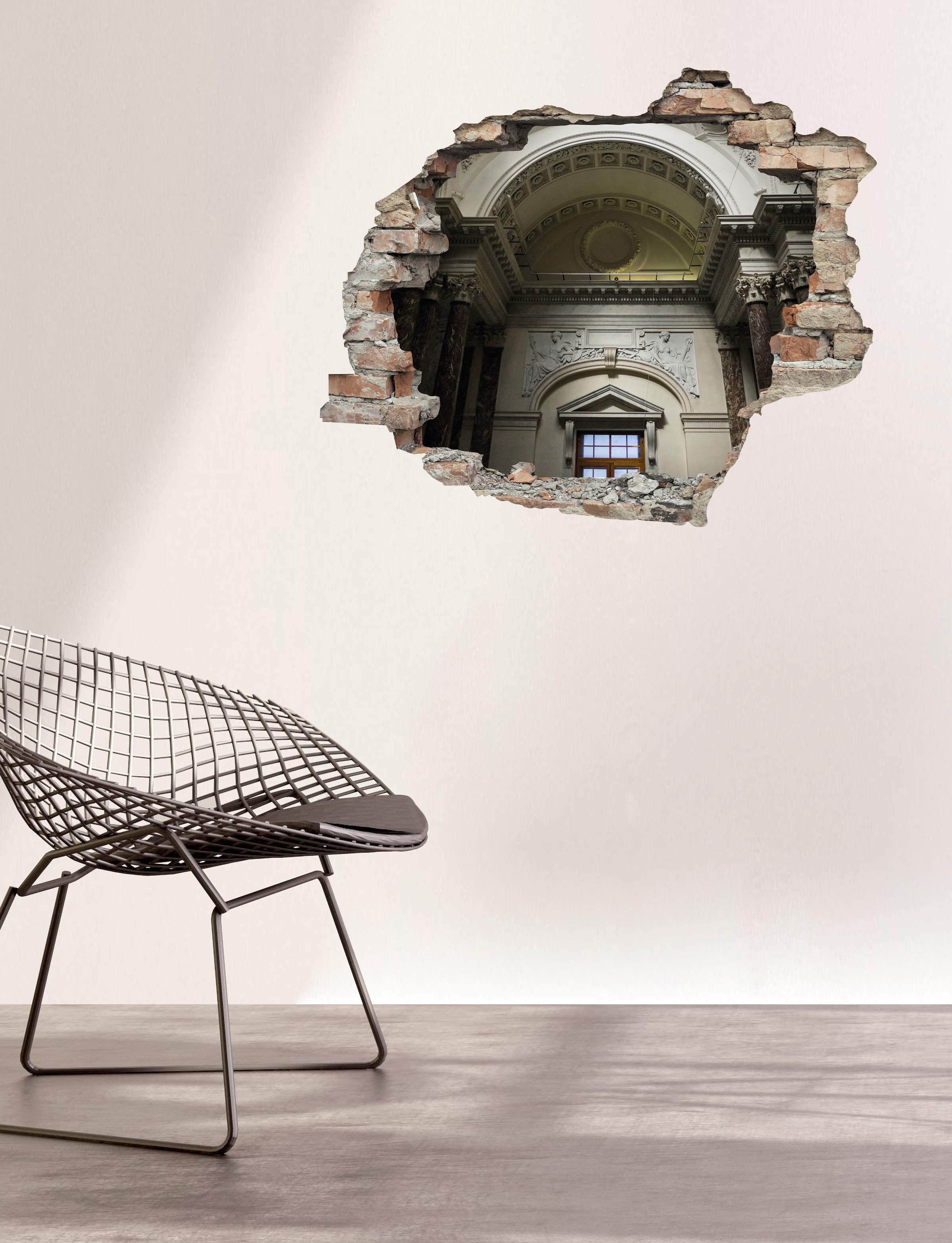 queence Wandtattoo »verzierte Wand« Wandsticker, Wandbild, selbstklebend, 3D, Wanddurchbruch