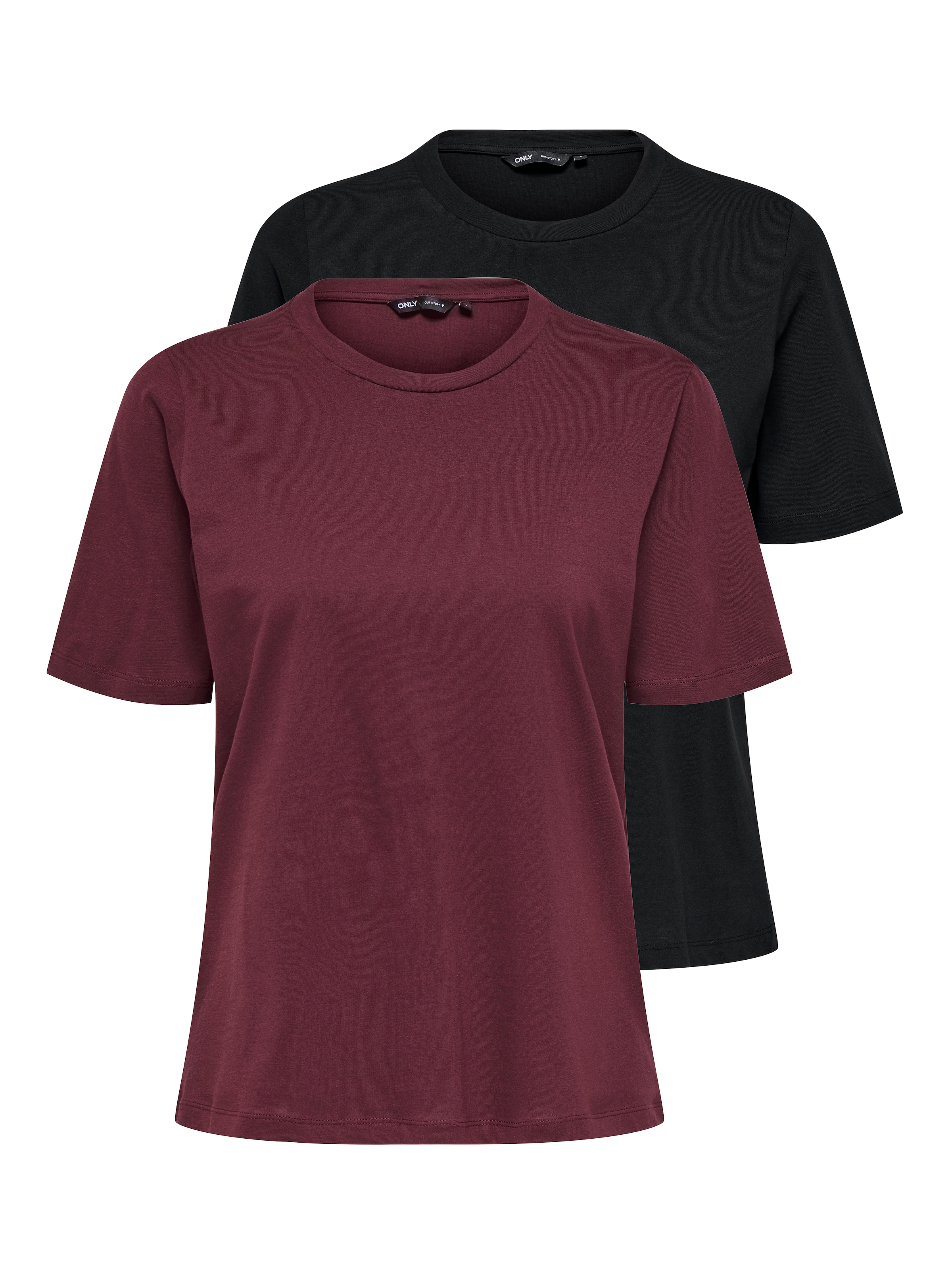 ONLY Kurzarmshirt »ONLONLY S/S TEE NOOS 2 PACK«, (Packung, 2 tlg.)