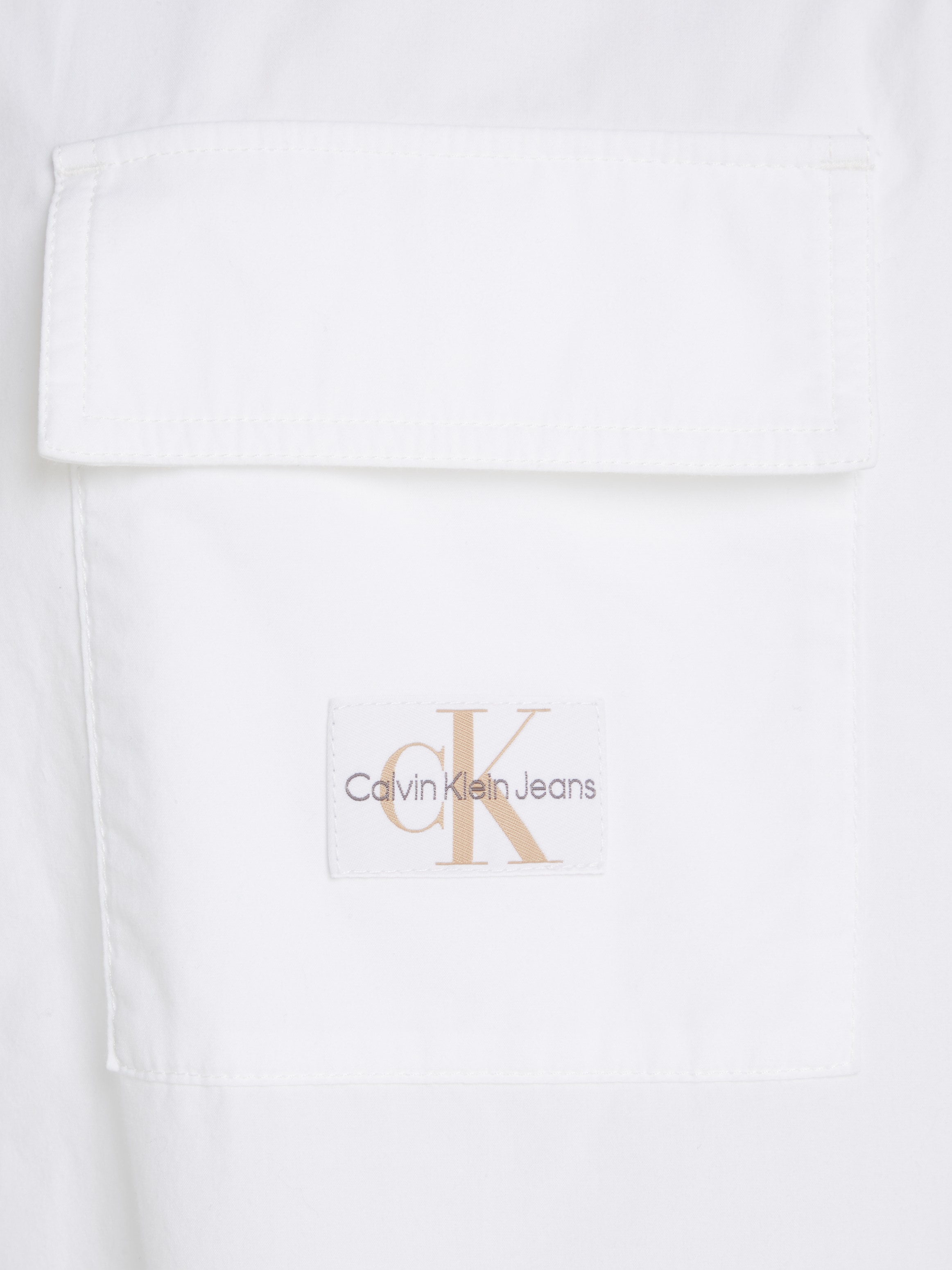 Calvin Klein Jeans Longbluse »LONG COTTON UTILITY LS SHIRT«, mit Logopatch