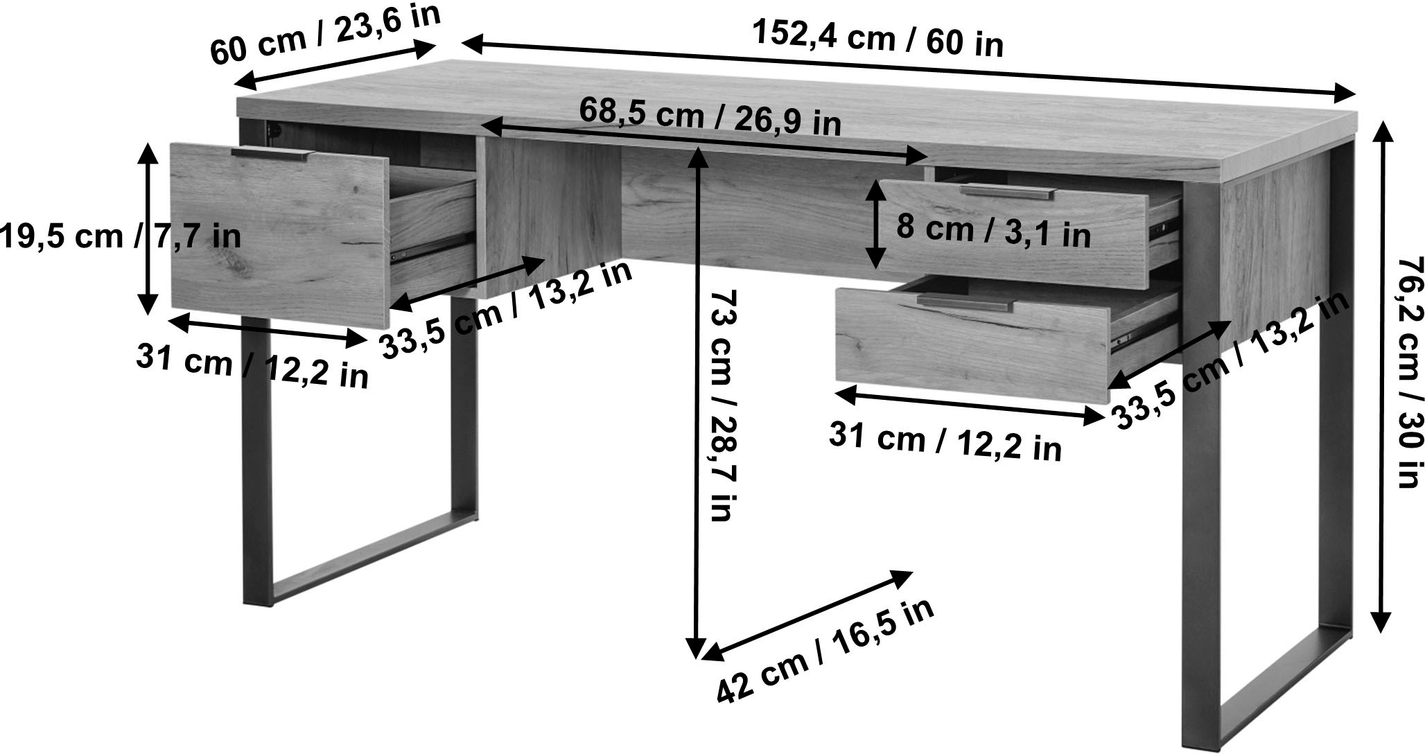 Jahnke Schreibtisch »LOOP D 150«