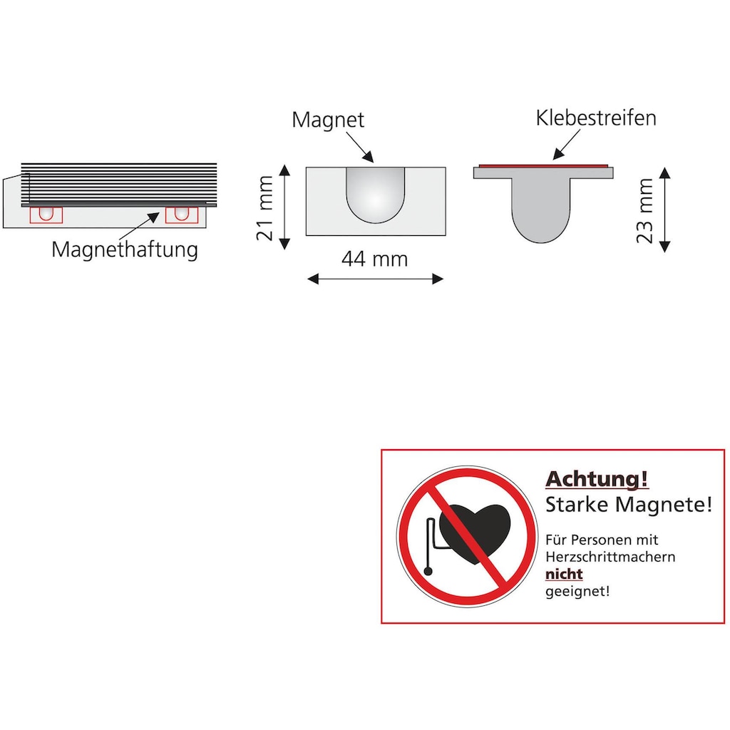 Liedeco Haftmagnetschnäpper, (Set, 2 St.)