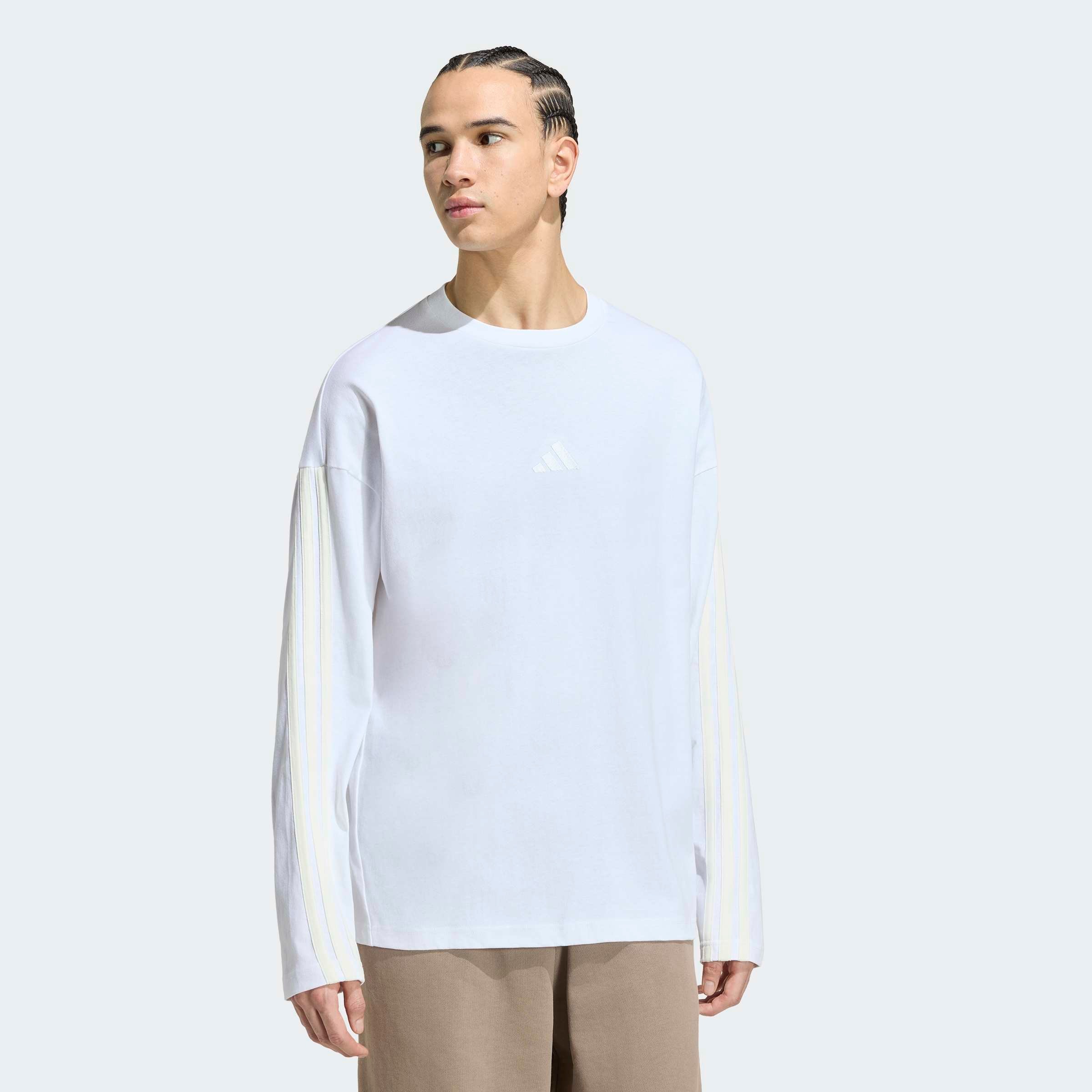Image of adidas Sportswear Langarmshirt "ADIDAS KIT 3-STREIFEN, LANGÄRMELIG" Schwere Premium-Qualität, robuste Stoffstruktur