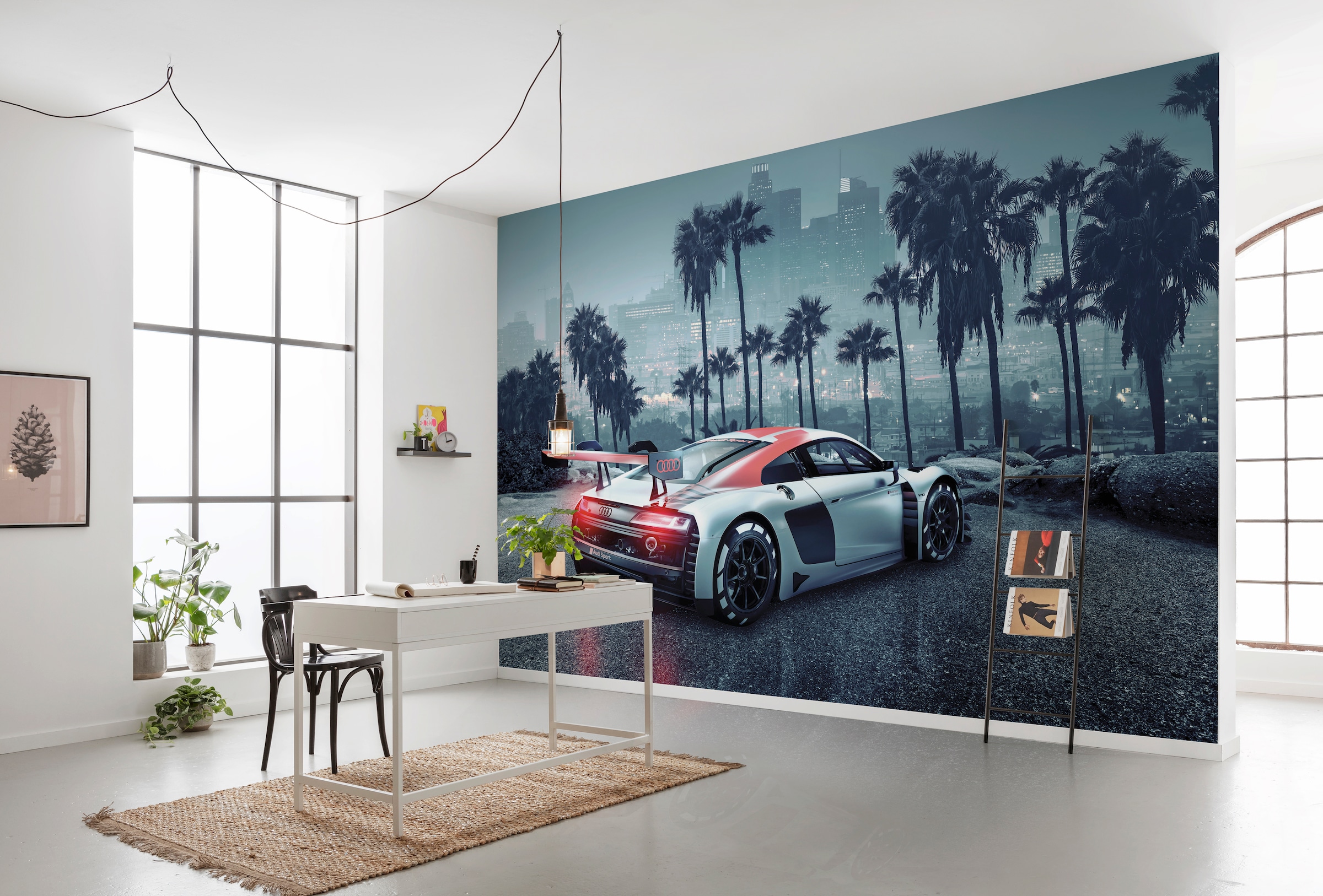 Image of Komar Fototapete "Audi R8 L.A. - Grösse 368 x 254 cm" bedruckt glatt Wohnzimmer, Schlafzimmer