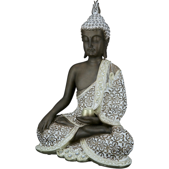 braun-weiss« Mangala »Buddha Buddhafigur GILDE