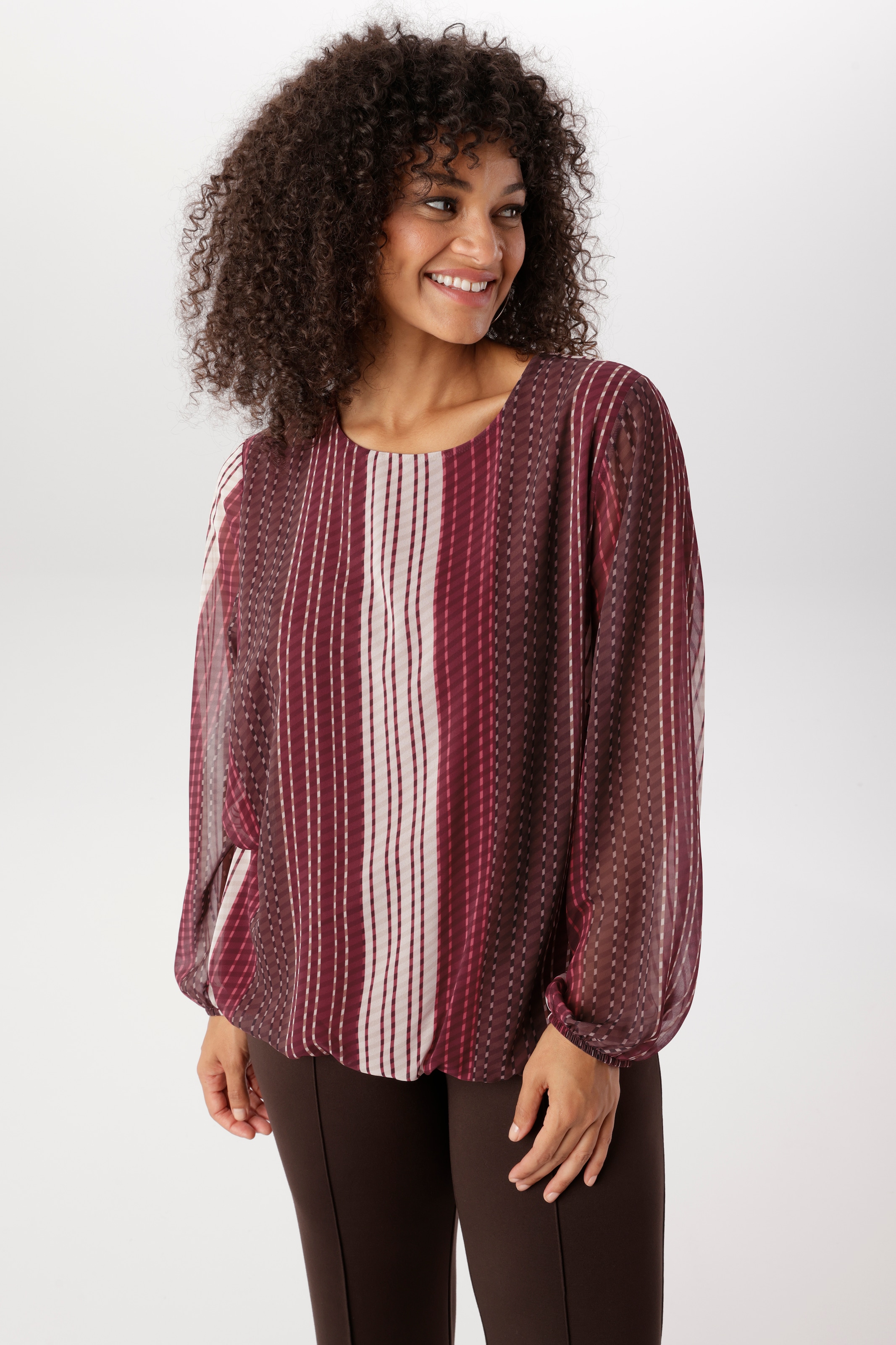 Image of Aniston PLUS Schlupfbluse mit blickdichtem Jerseyfutter - NEUE KOLLEKTION