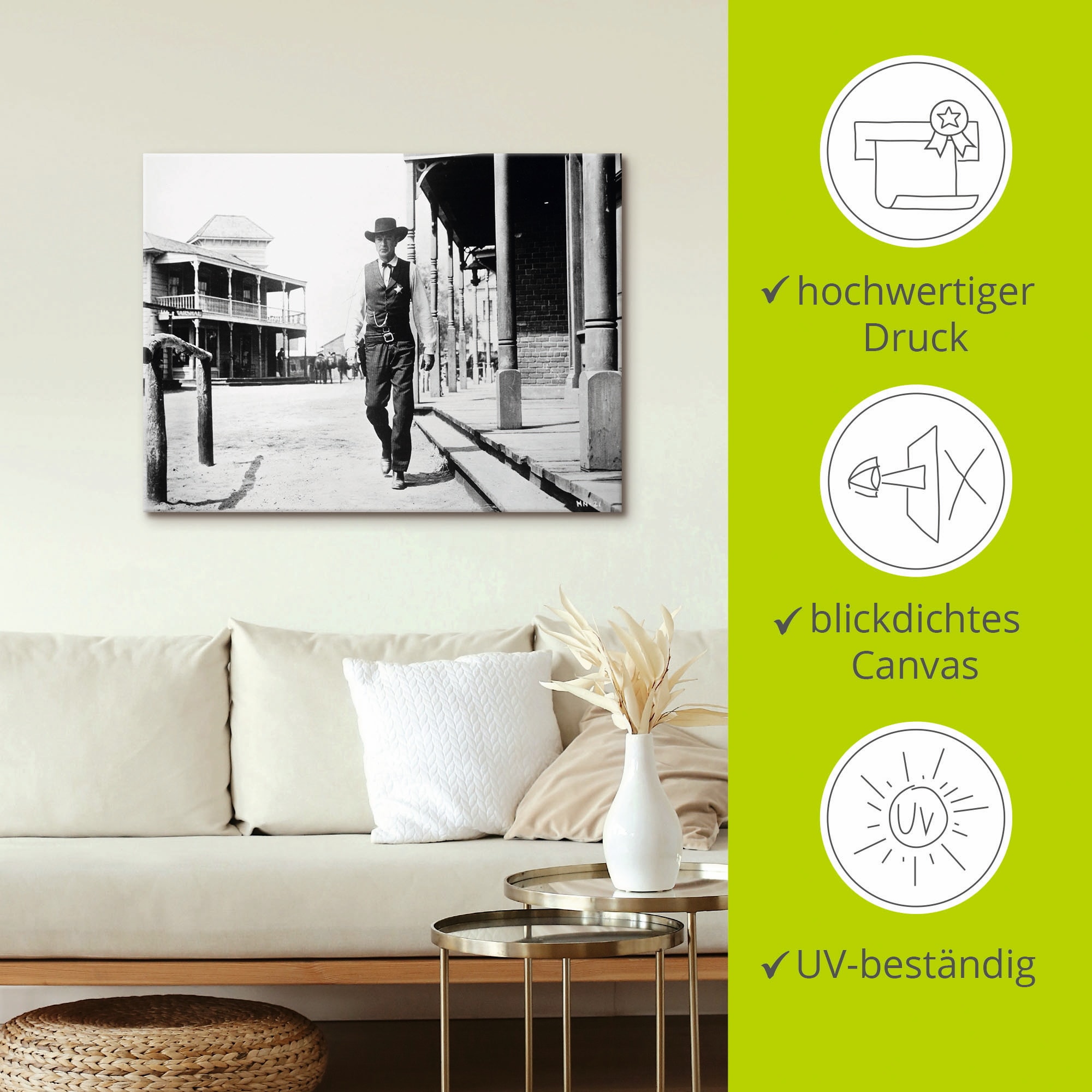 Artland Wandbild »Zwölf Uhr Mittags 1952 II«, Film, (1 St.), als Leinwandbild, Poster, Wandaufkleber in verschied. Grössen