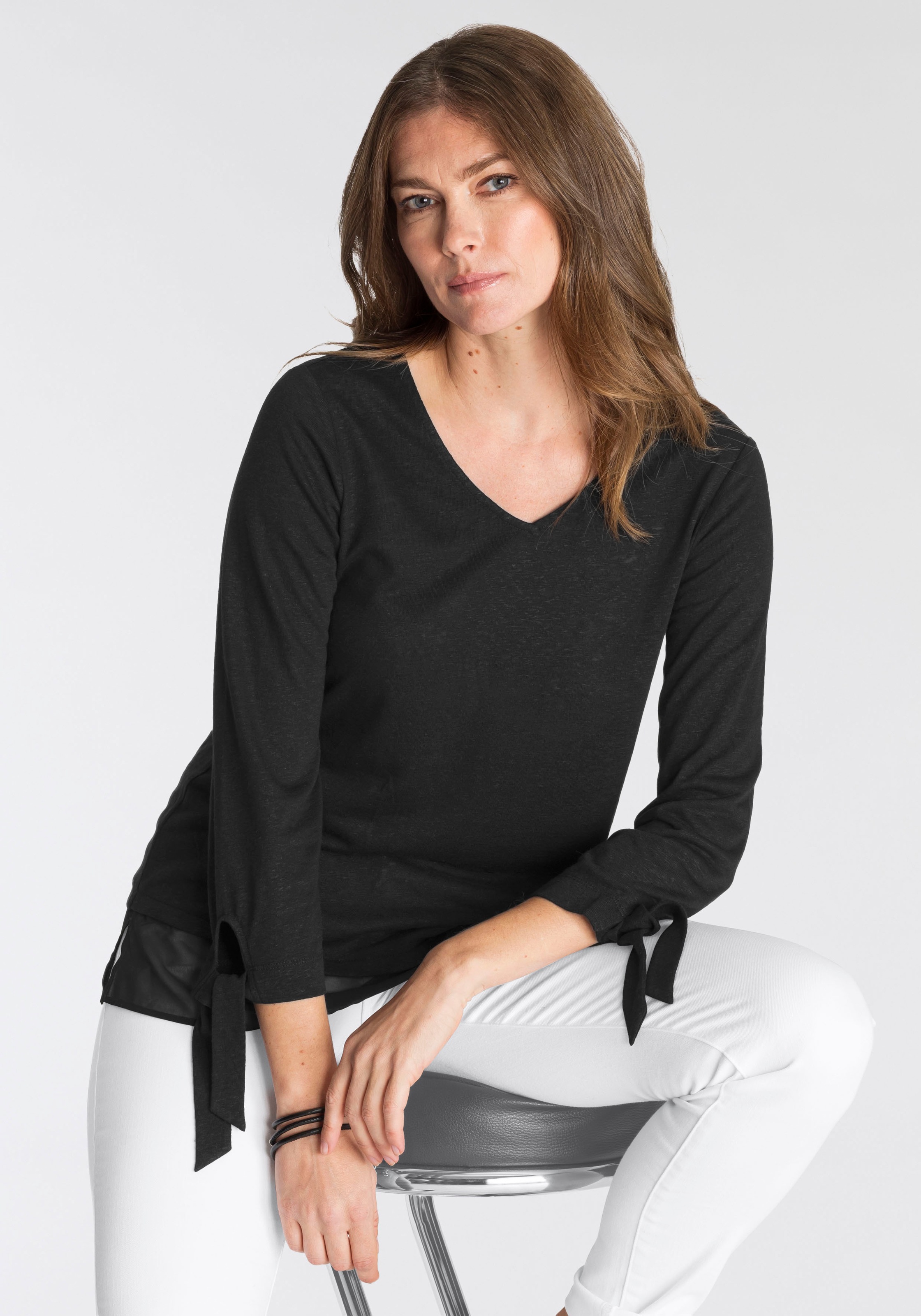 Image of Boysen's 3/4-Arm-Shirt, mit Chiffon-Saum, NEUE KOLLEKTION bei Ackermann Versand Schweiz