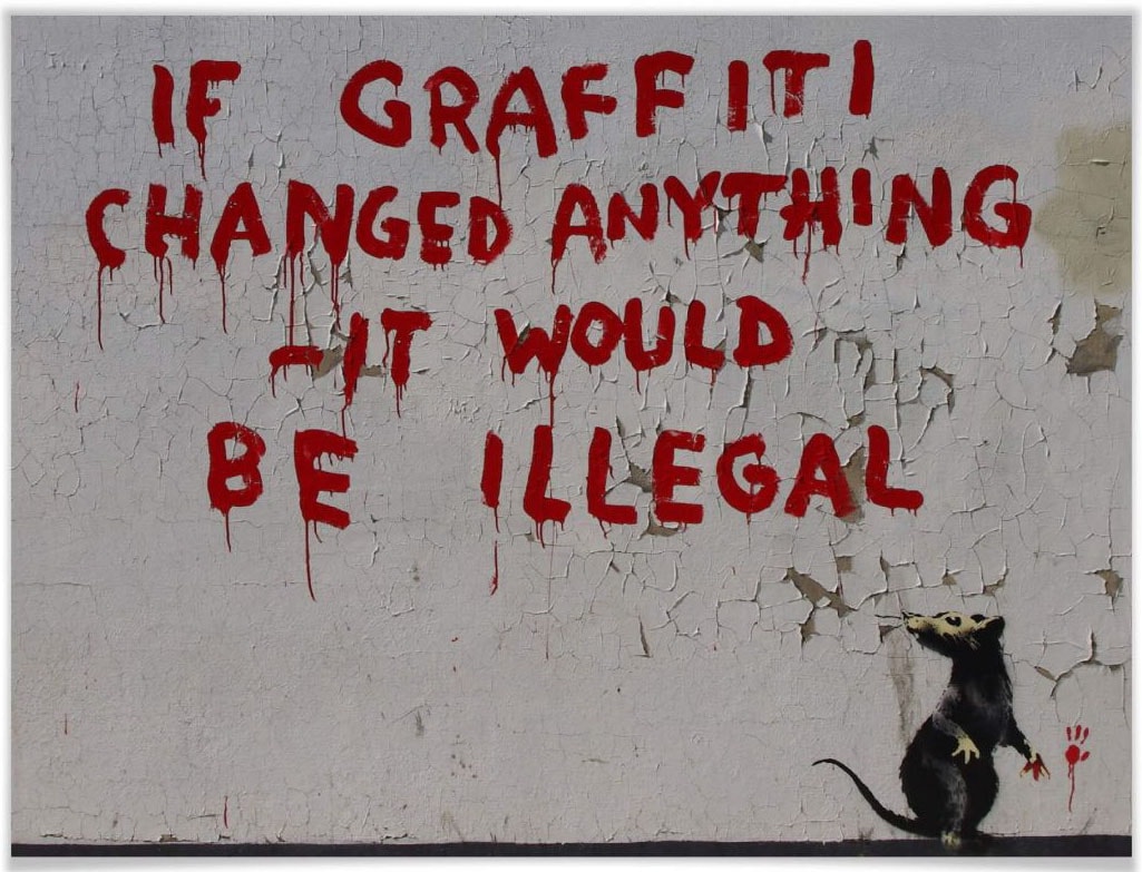 Wall-Art Poster »Strassenkunst If graffiti changed anything«, Graffiti, (1  St.), Poster, Wandbild, Bild, Wandposter kaufen