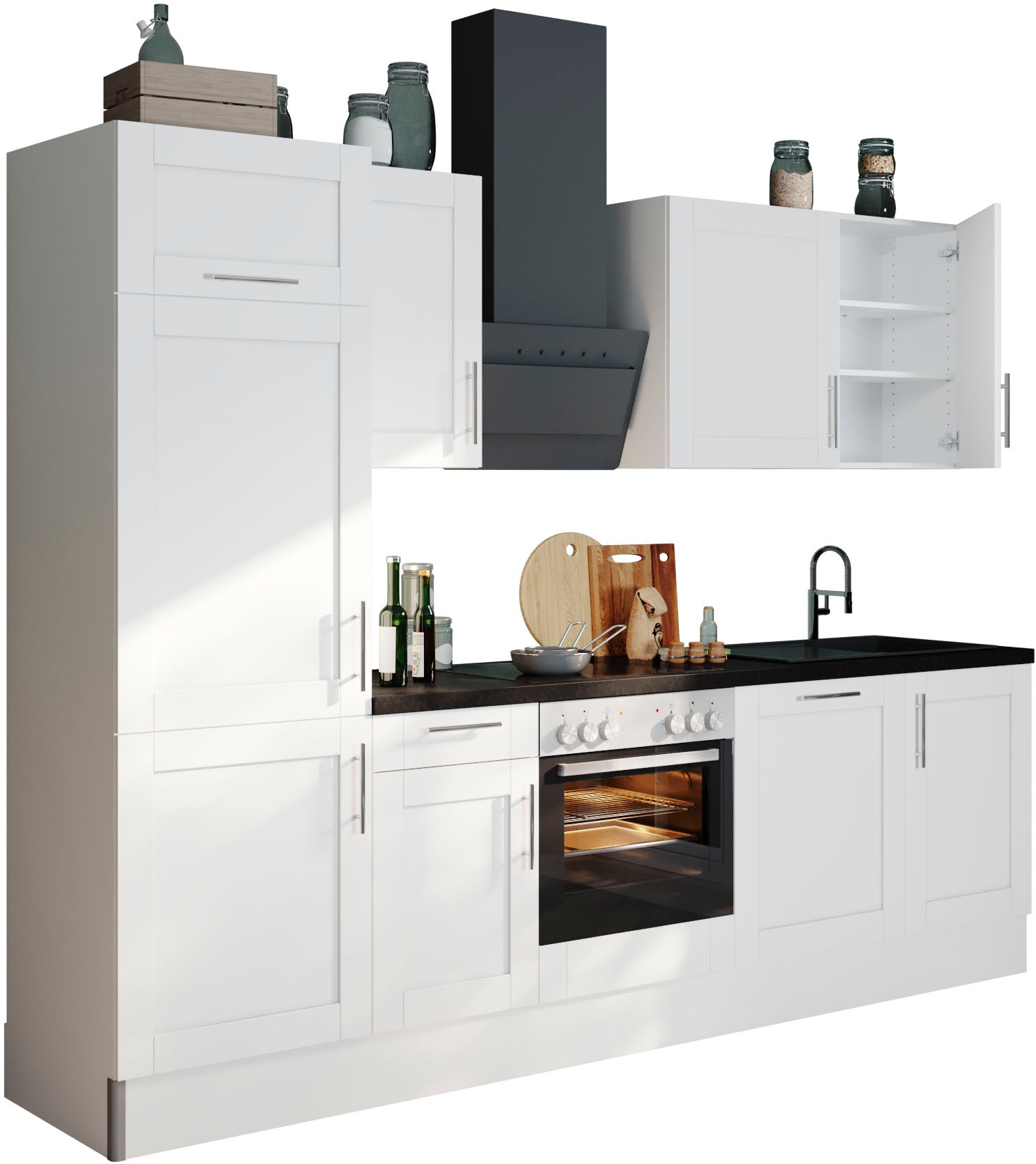 Image of KOCHSTATION Küche "KS-Ahus" 280 cm breit,wahlweise mit E-Geräten,MDF Fronten, Soft Close Funktion