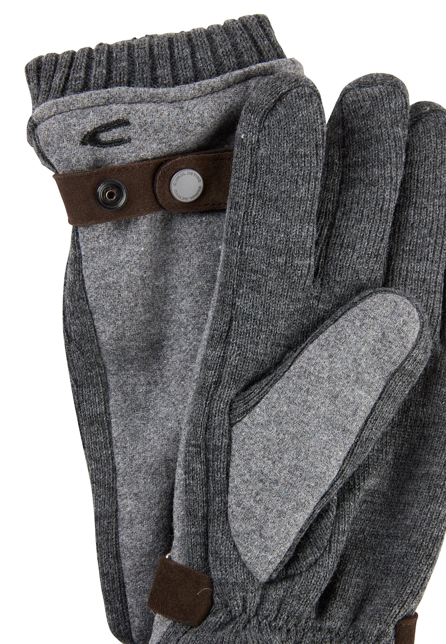 camel active Gants tricotés mit Schnalle und Druckknöpfen, Woll-Anteil