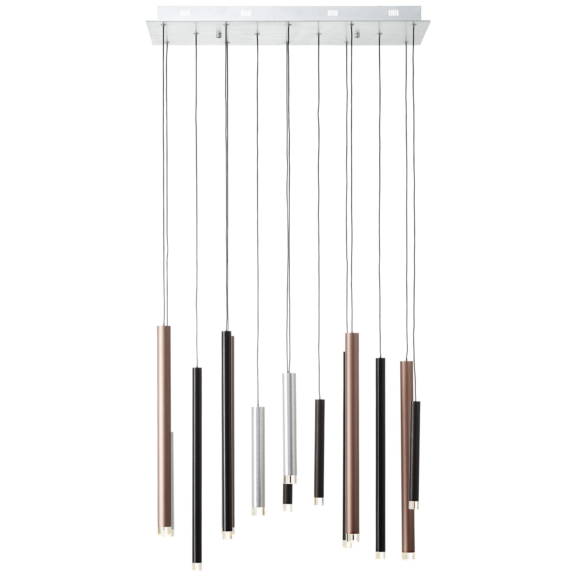 Brilliant Pendelleuchte »Cembalo«, 14 flammig, Leuchtmittel LED-Modul | LED fest integriert, LED Hängelampe 14flg braun/Kaffee