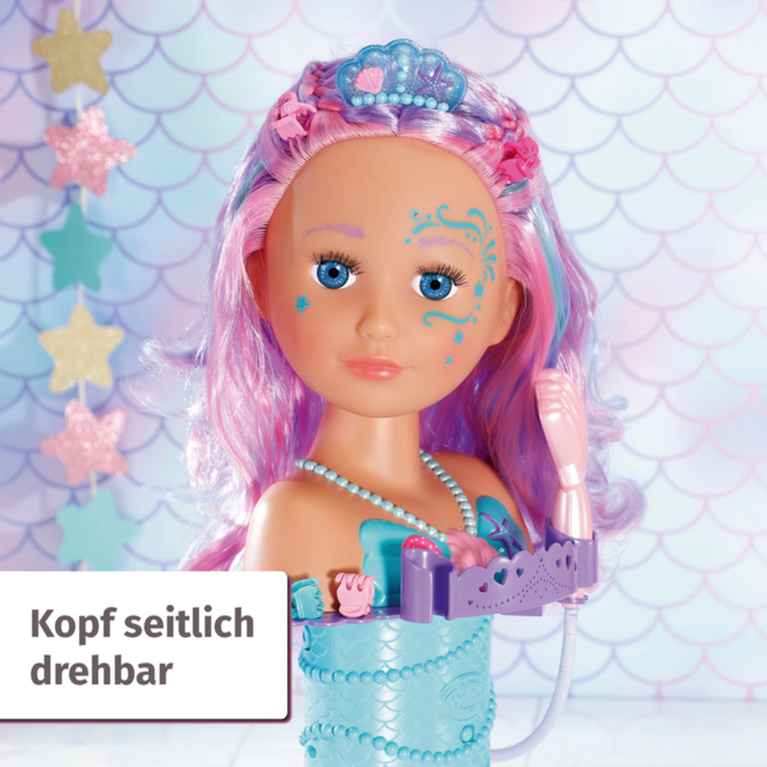 Baby Born Frisier- & Schminkkopf »Sister Styling Head Meerjungfrau«, mit elektronischer Brause