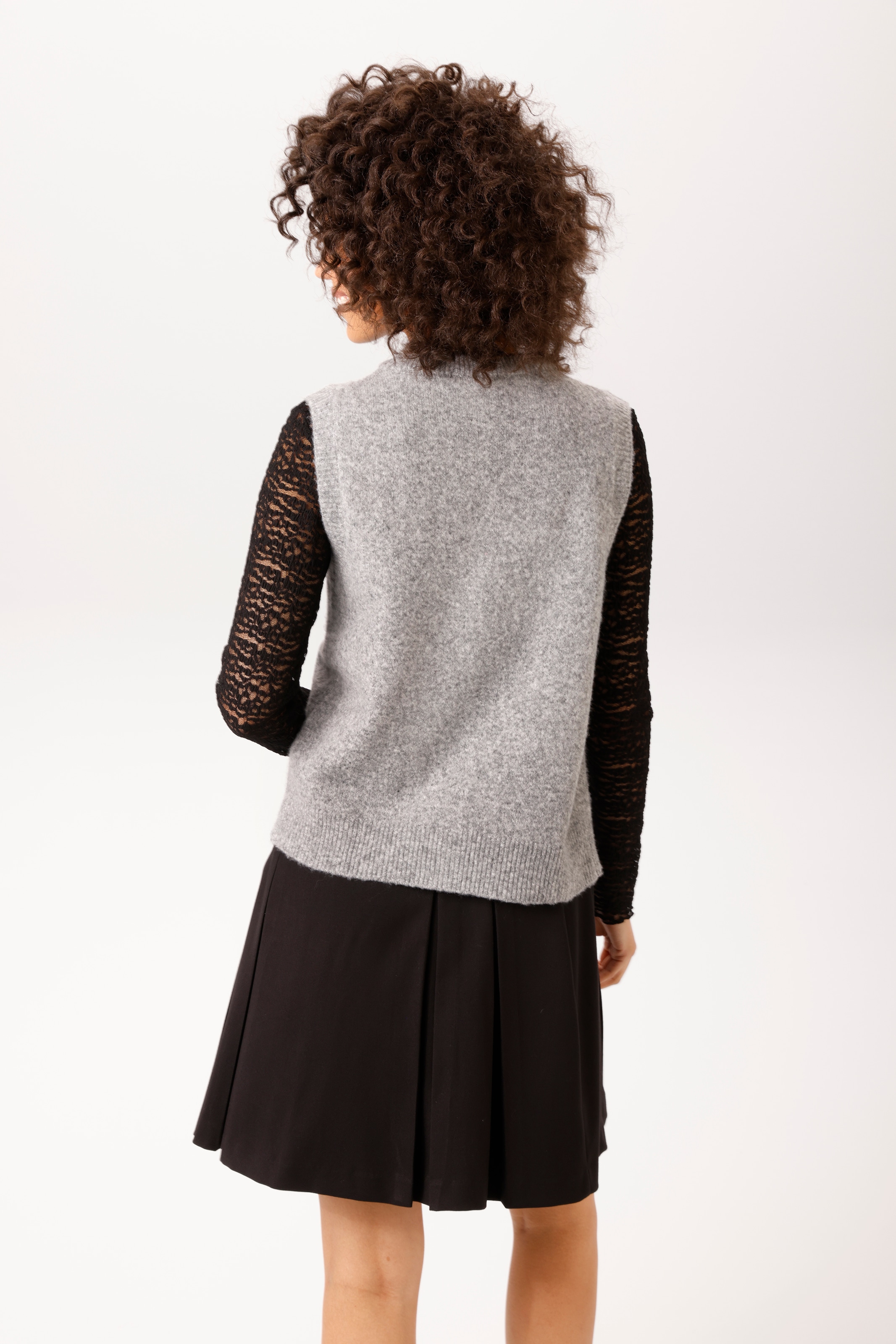 Aniston CASUAL Gilet tricoté fermeture avec boutons décoratifs - NOUVELLE COLLECTION