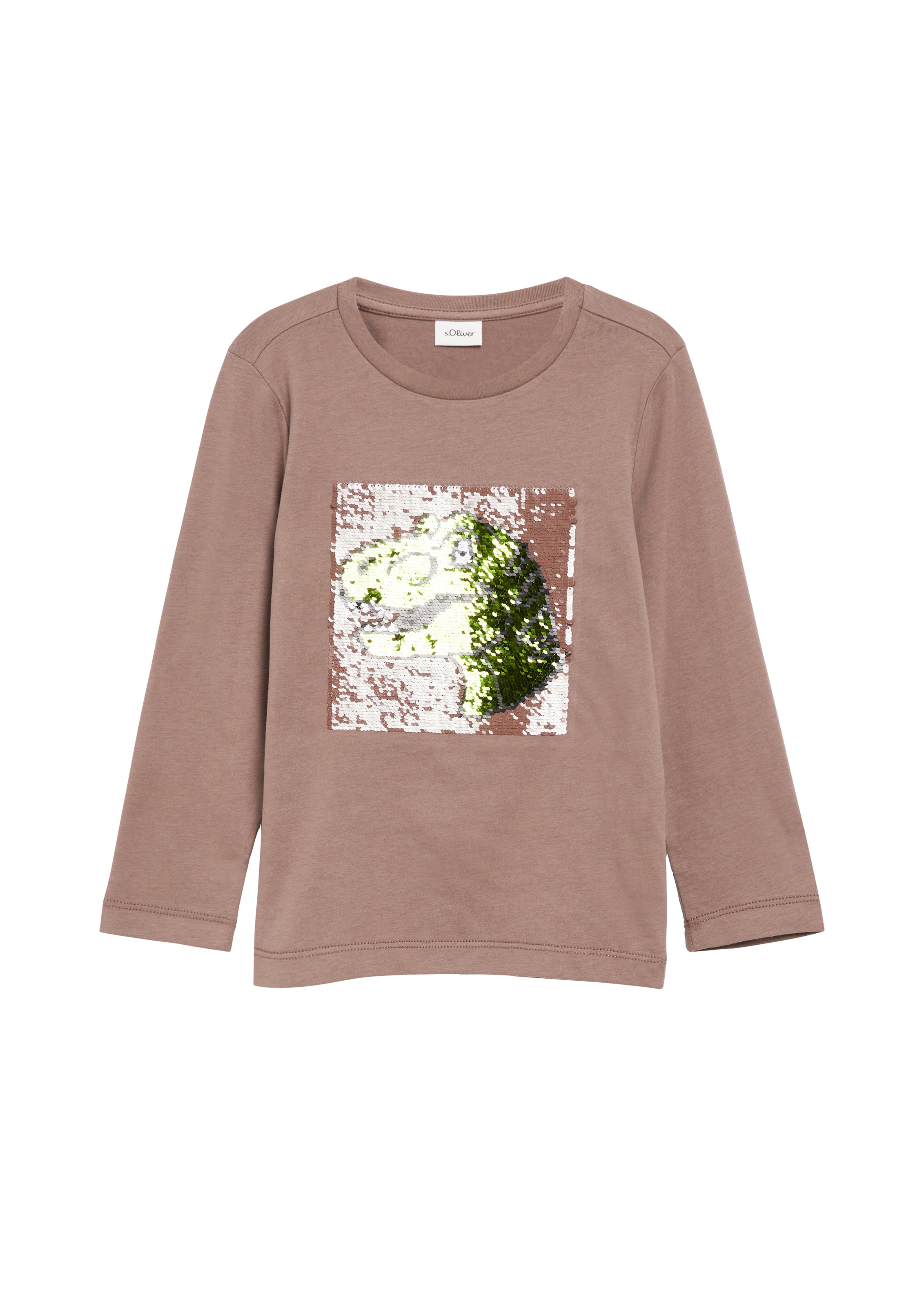 s.Oliver Junior T-shirt à manches longues sequins réversibles, pouvant être brossés et modifiés dans 2 directions