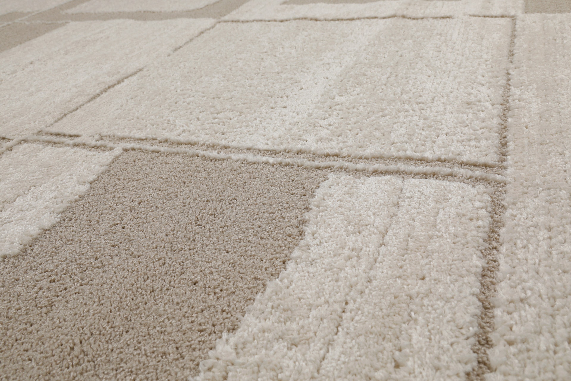 Wecon home Tapis »Ingvar« Rectangulaire 18 mm Höhe Gewebt, Hoch-Tief, pflegeleicht, kariertes Design, Scandi, Wohnzimmer