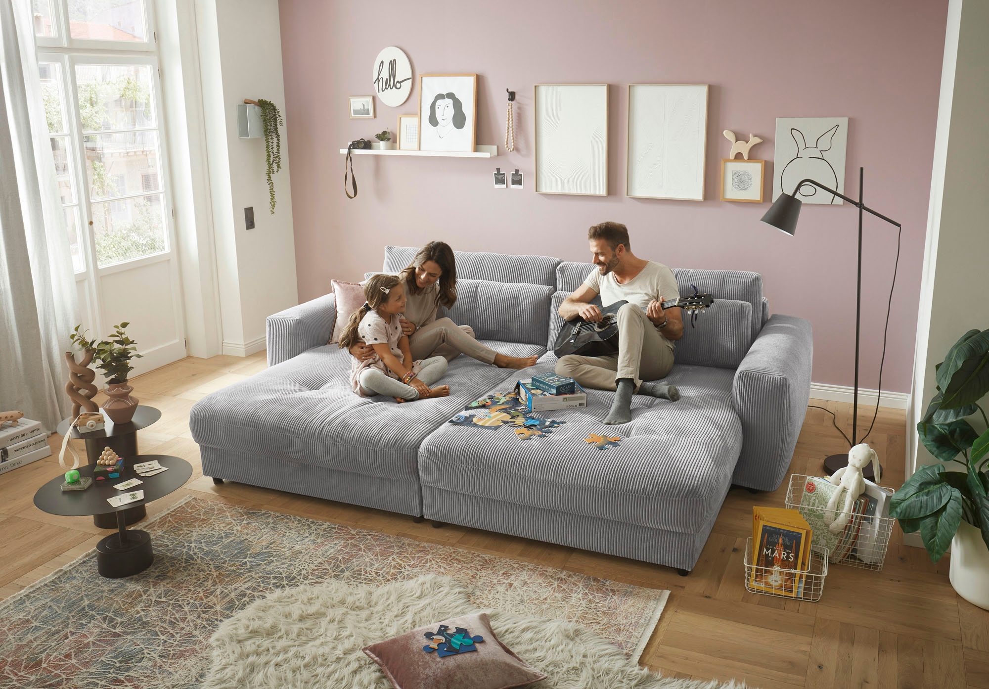 ED EXCITING DESIGN Loveseat »Barura«, (2 St.), Big-Sofa mit 2 Nierenkissen