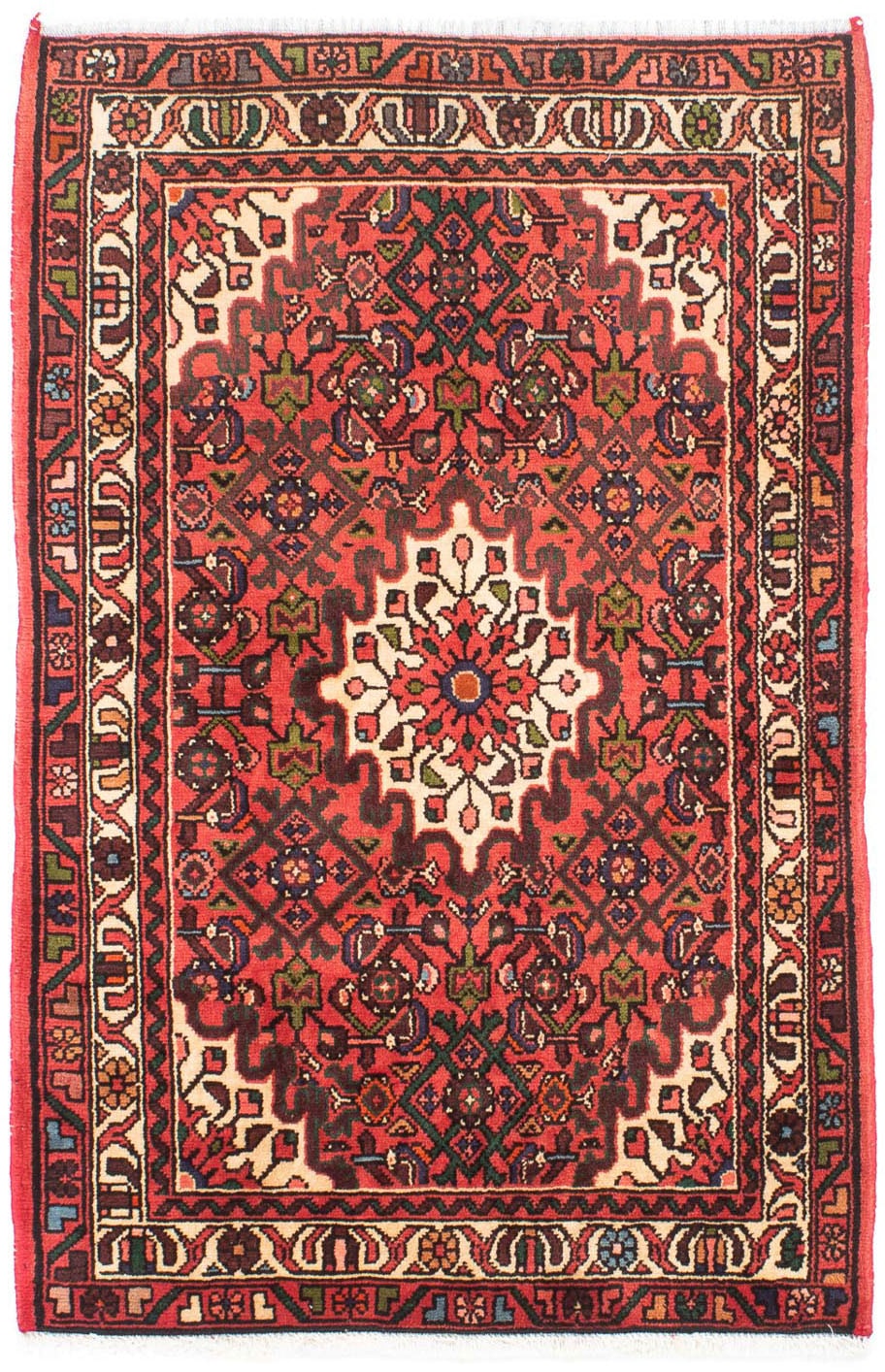 morgenland Orientteppich »Perser - Nomadic - 150 x 100 cm - rot«, rechteckig, Wohnzimmer, Handgeknüpft, Einzelstück mit Zertifikat