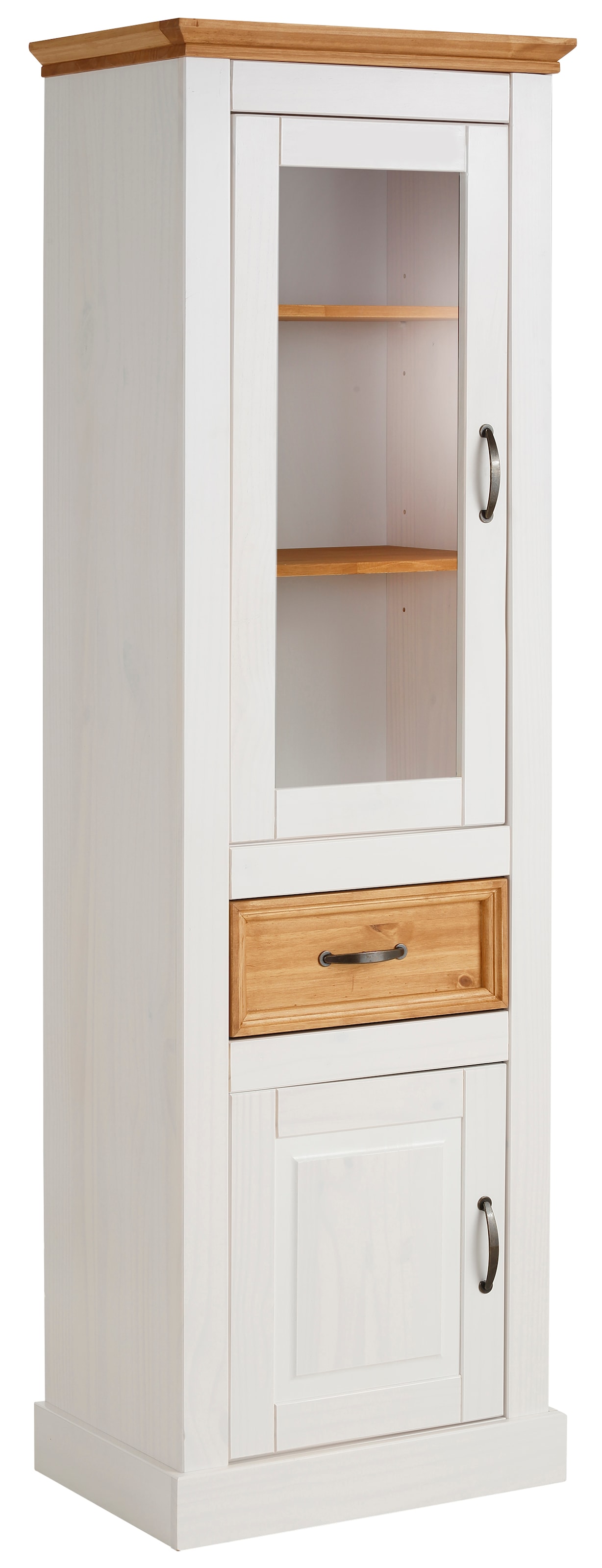Home affaire Wohnwand »Selma«, (Set, 3 St.), 2 Vitrinen und 1 Lowboard, aus massivem Kiefernholz