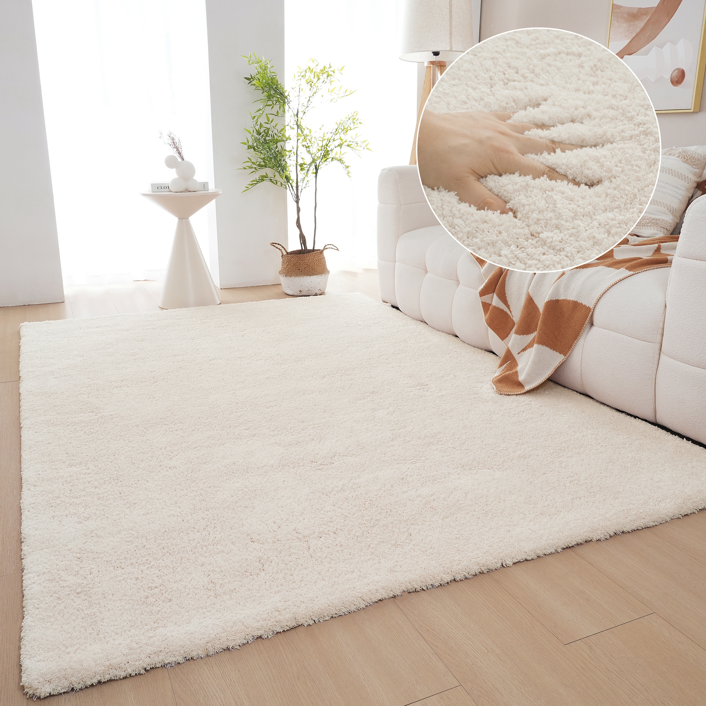 my home Tapis à poils longs »Microfaser Teppich Magong, besonders weich, sehr feiner Flor« Rectangulaire 25 mm Höhe uni, Wohnzimmer, Schlafzimmer, Kinderzimmer, auch rund und als Läufer