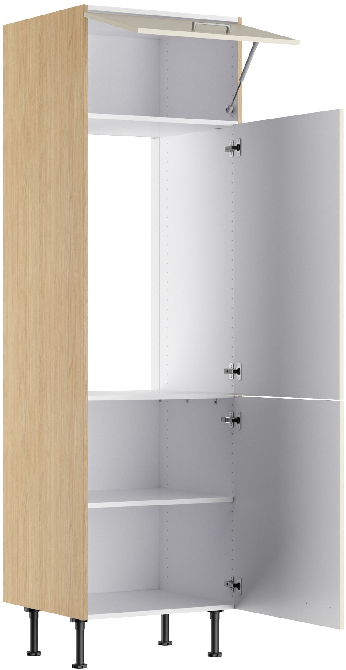 KOCHSTATION Armoire réfrigérée encastrable »KS-Lucy« Breite 60 cm, m. 2 Türen, 1 Klappe, Soft-Close, höhenverstellbare Füsse