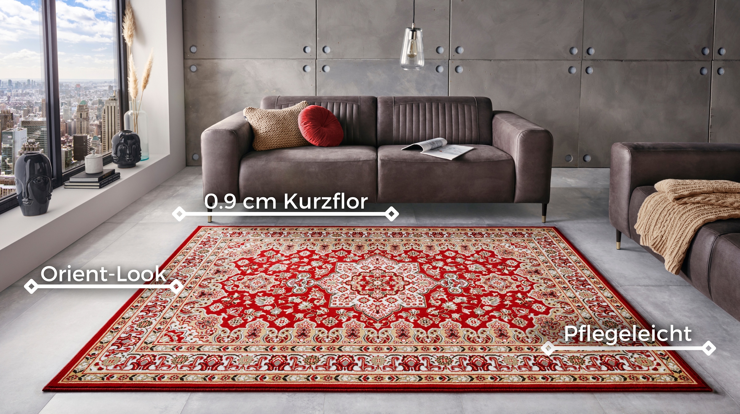 HANSE Home Teppich »Parun Täbriz«, rechteckig, 9 mm Höhe, Kurzflor, Orient, Läufer, Vintage, Esszimmer, Wohnzimmer, Flur