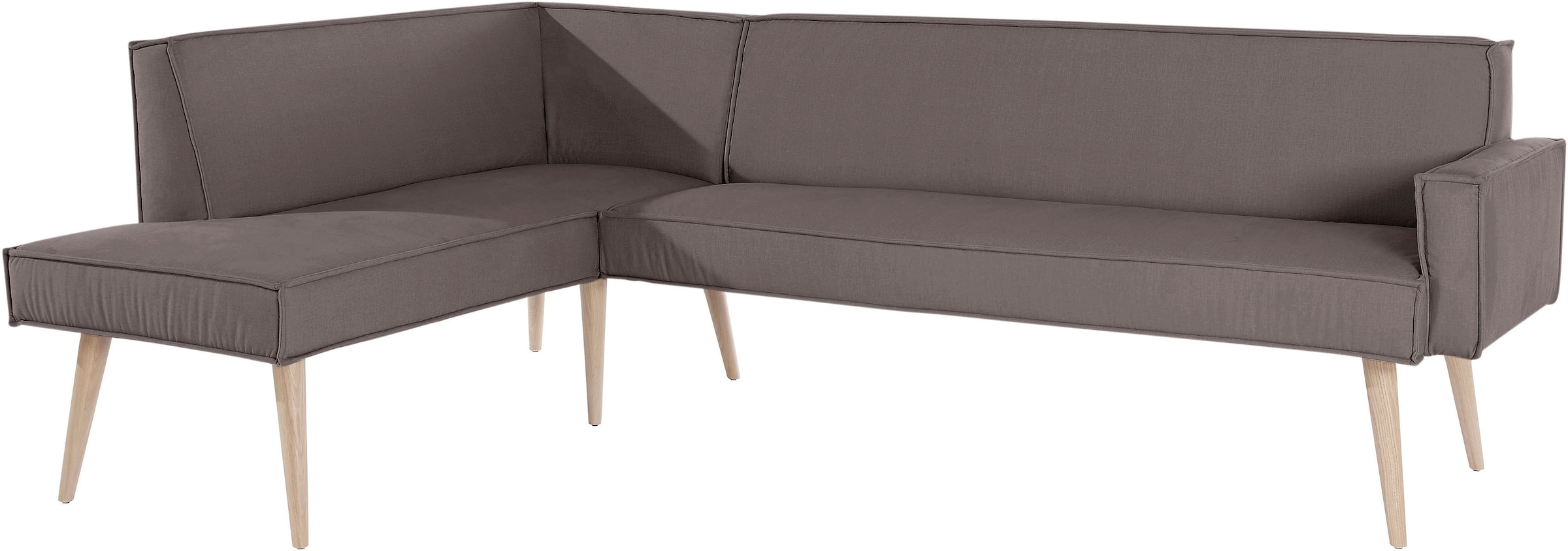 exxpo - sofa fashion Eckbank »Lungo, moderne Kedernaht, bequem und elegant, hoher Holzfuss«, hochwertige Detailverarbeitung, frei im Raum stellbar