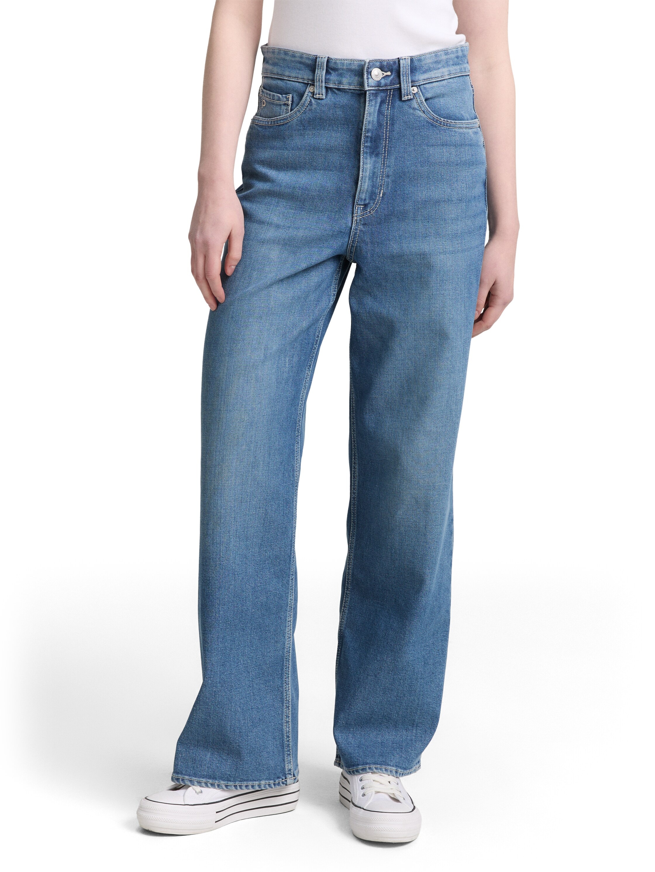 Image of TOM TAILOR Denim Weite Jeans "LINOU" im Five-Pocket Style