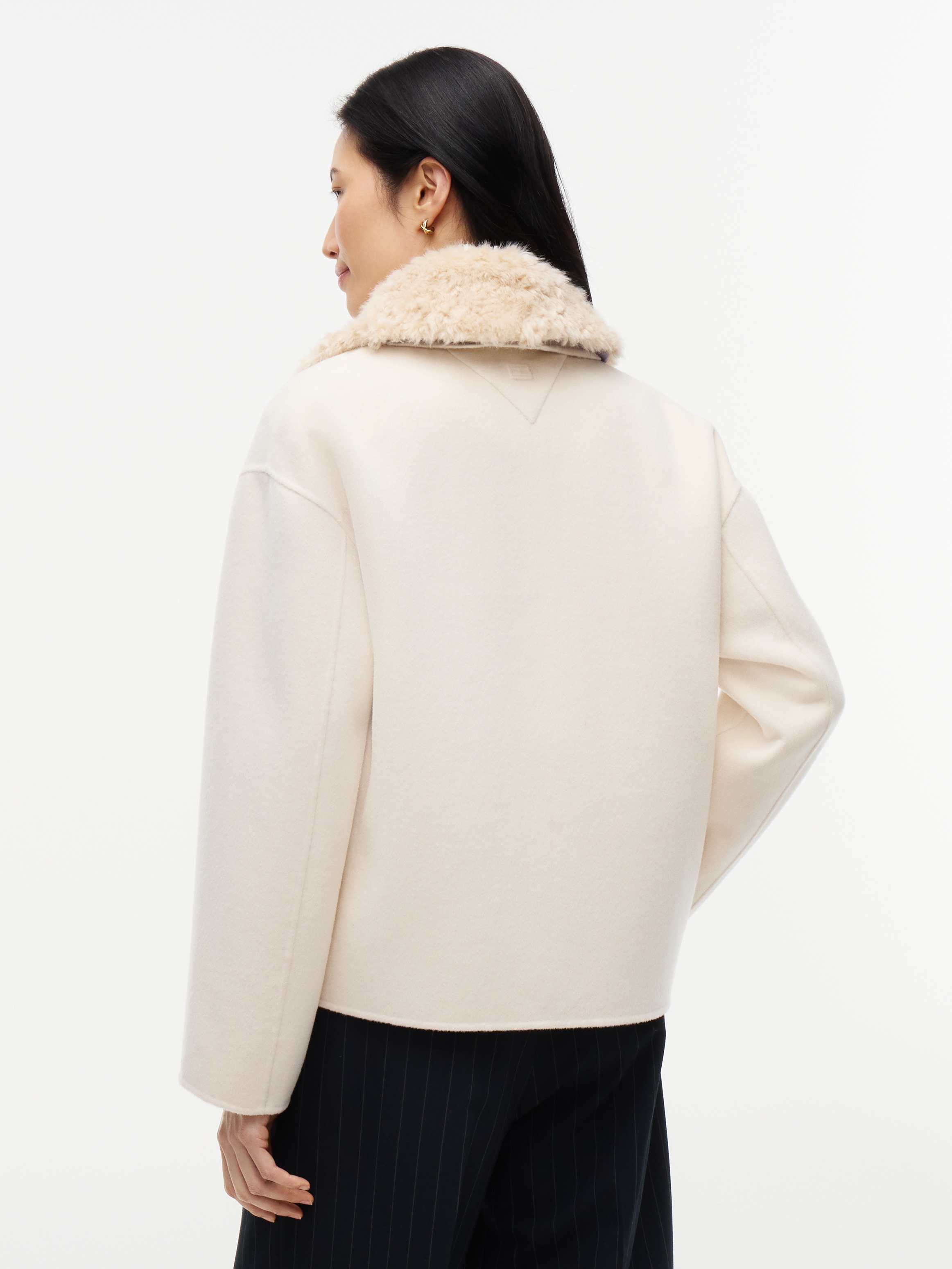 Tommy Hilfiger Veste courte »DF WOOL ZIP THROUGH JACKET« Materialmix, mit Wolle