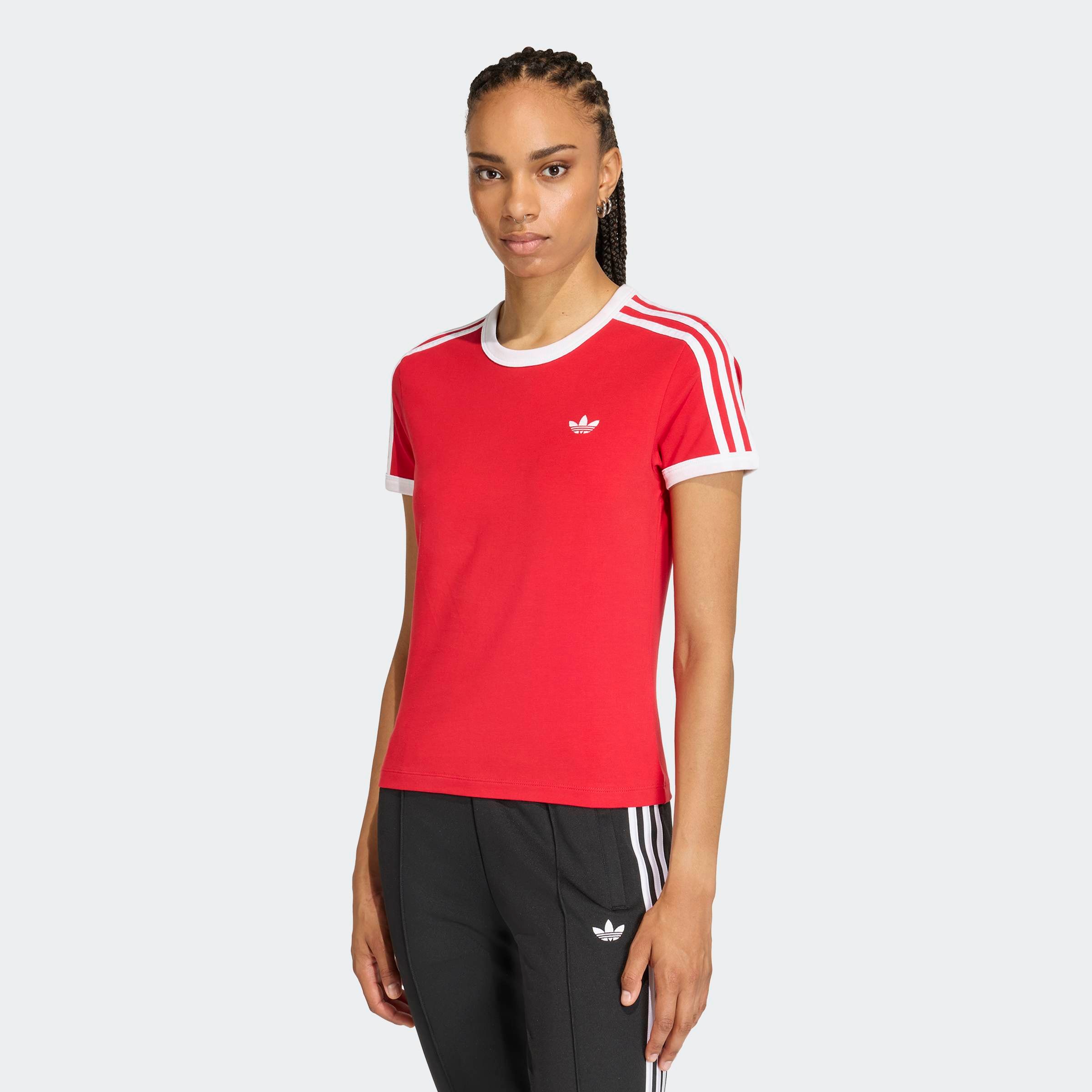 Image of adidas Originals T-Shirt "3S TEE SLIM" sanft anliegende Passform, ohne Verschluss, für sportlichen Look