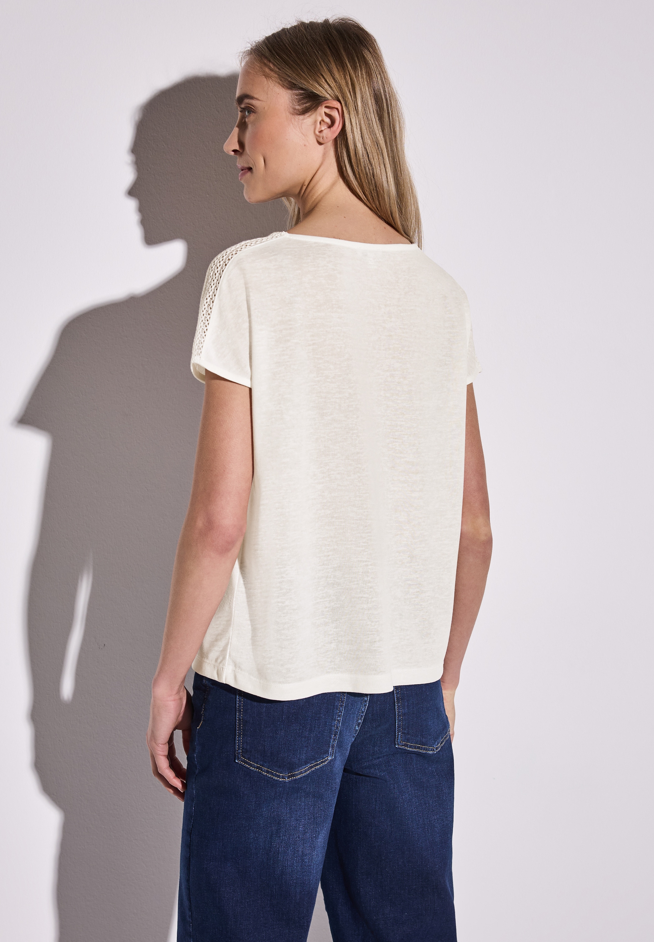 STREET ONE T-Shirt, mit Spitzendetail