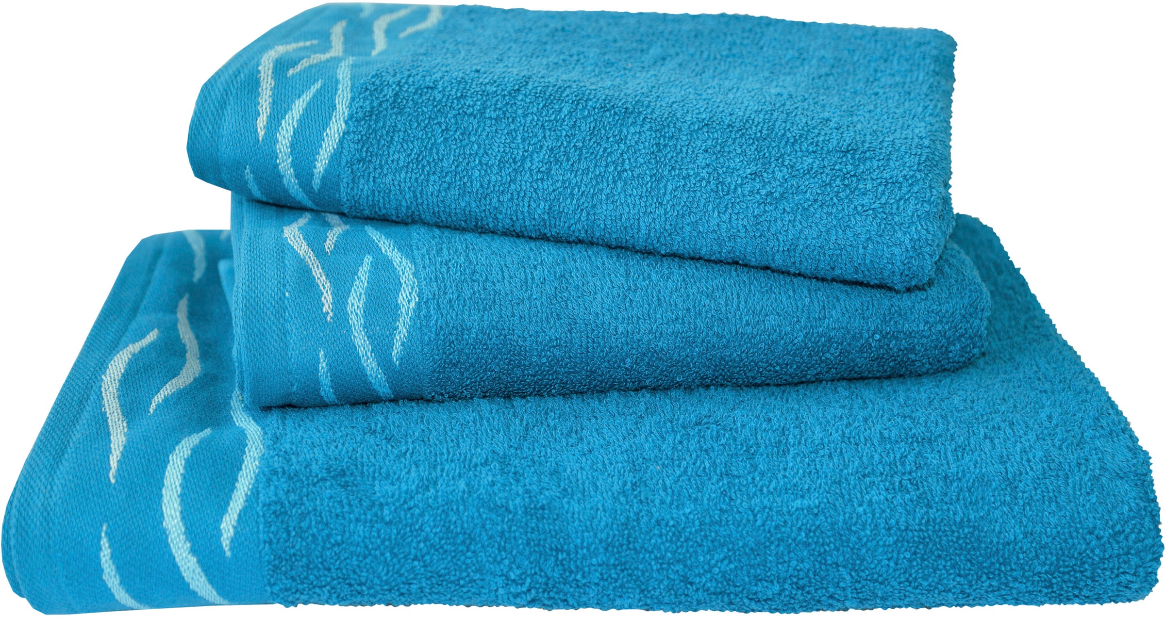 Image of Dyckhoff Handtuch Set "Wave" Set 3 Stk. Frottier mit Jacquard-Bordüre;4 Handtücher (50x100cm), 2 Duschtücher (70x140cm)