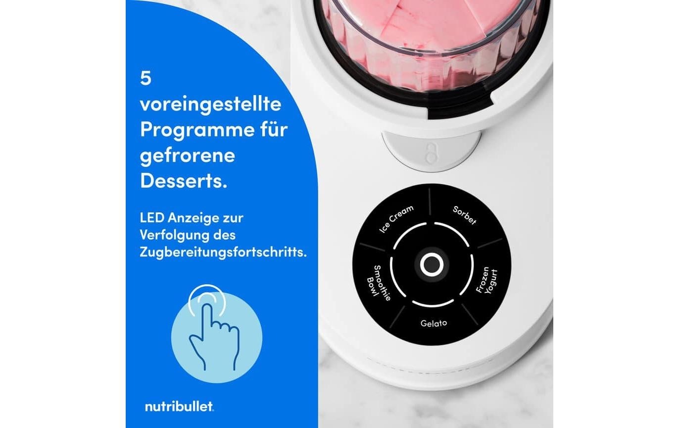 Image of nutribullet Eismaschine "nutribullet Chill, 5 Programme, 3 Behälter (NBD0503W)" 500 W Eis, Gelato, Sorbet, Smoothie Bowl, Frozen Yoghurt