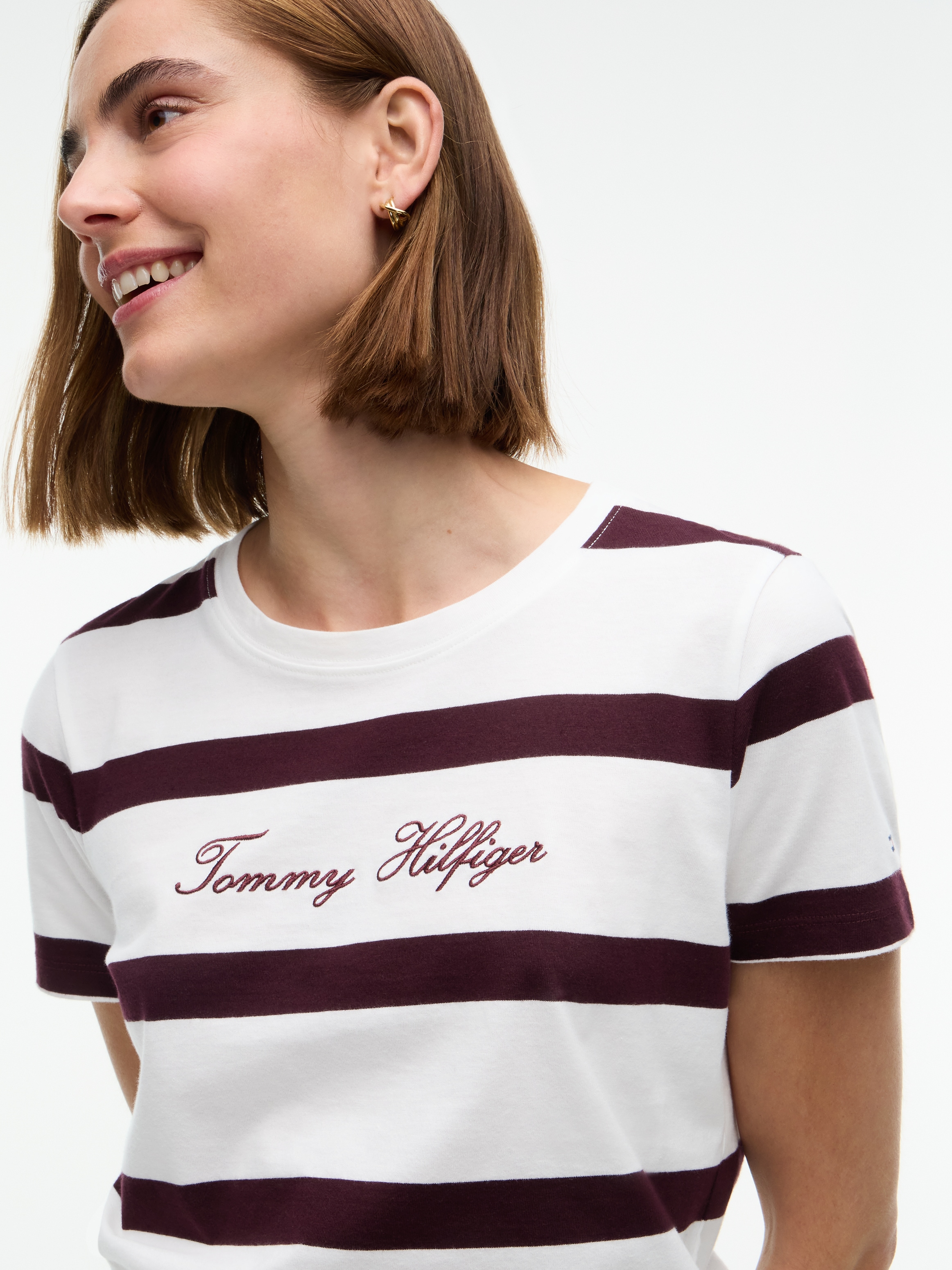 Tommy Hilfiger Kurzarmshirt »SCRIPT REG C-NK SS T-SHIRT« Baumwolle