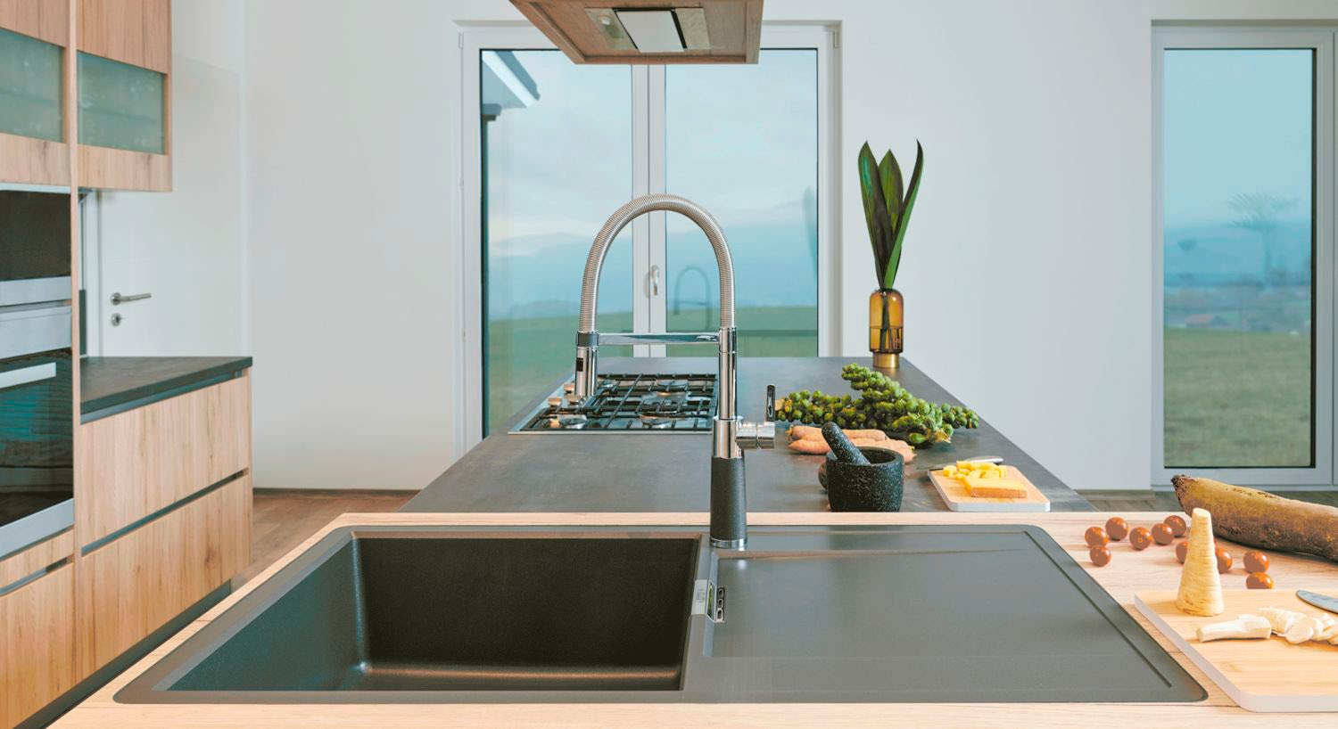 Schock Robinetterie de cuisine »SC-550« Festauslauf, Strahl-Brause, Rückflussverhinderer, Schwenkbereich 150°