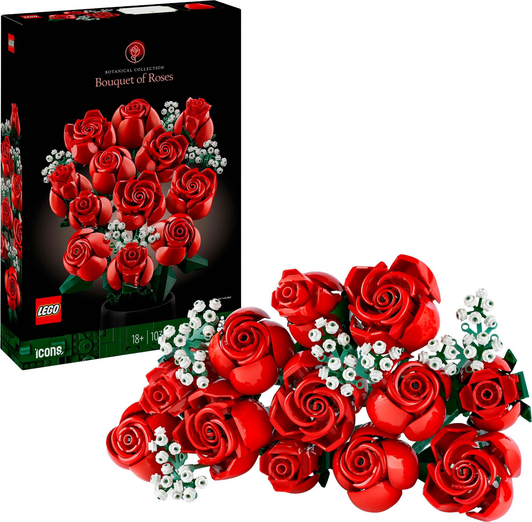 Image of LEGO Konstruktionsspielsteine "Rosenstrauss (10328), Lego Botanicals" Made in Europe