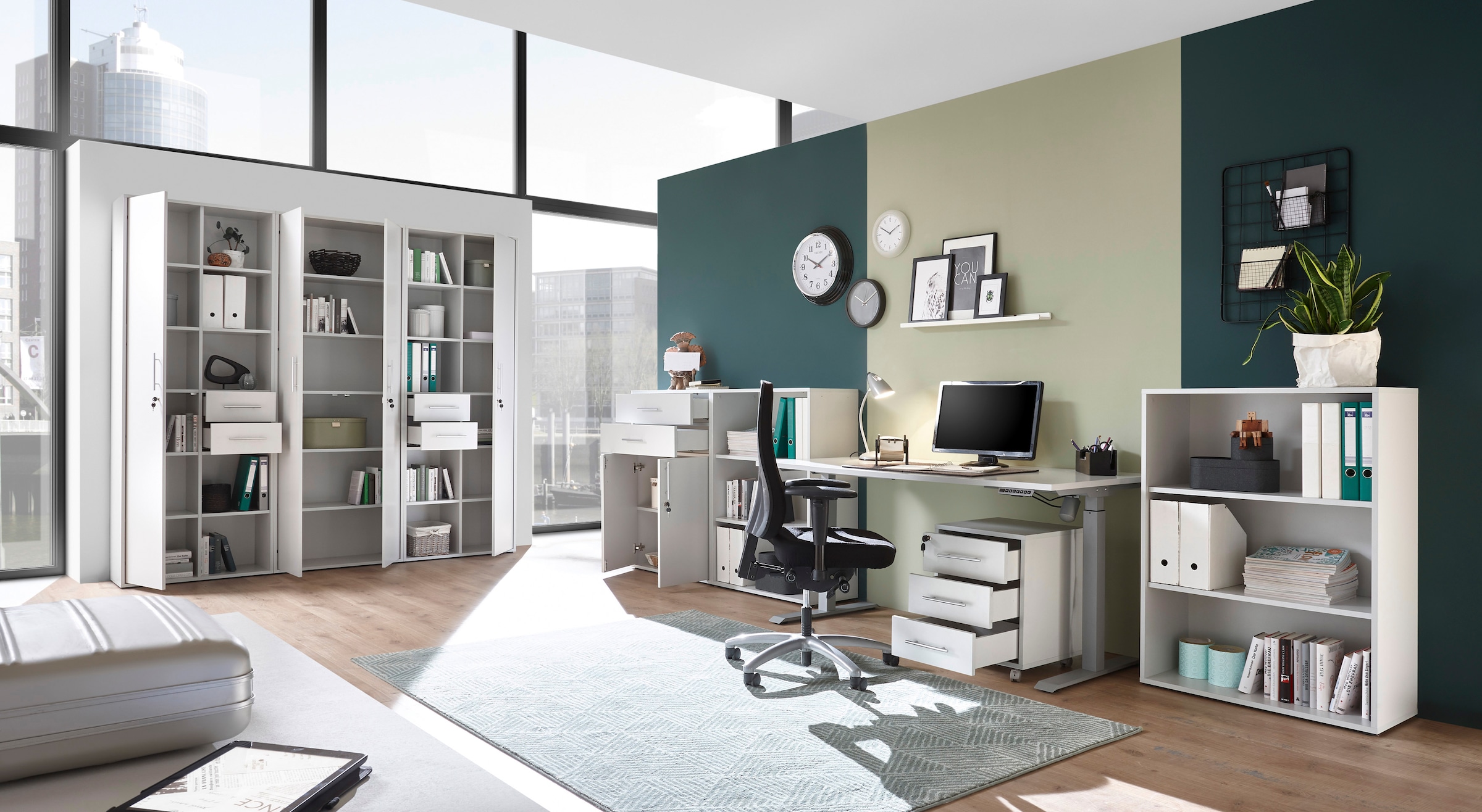 BEGA OFFICE Aktenschrank »Pronto«, Büroschrank Grau abschliessbar, Mehrzweckschrank