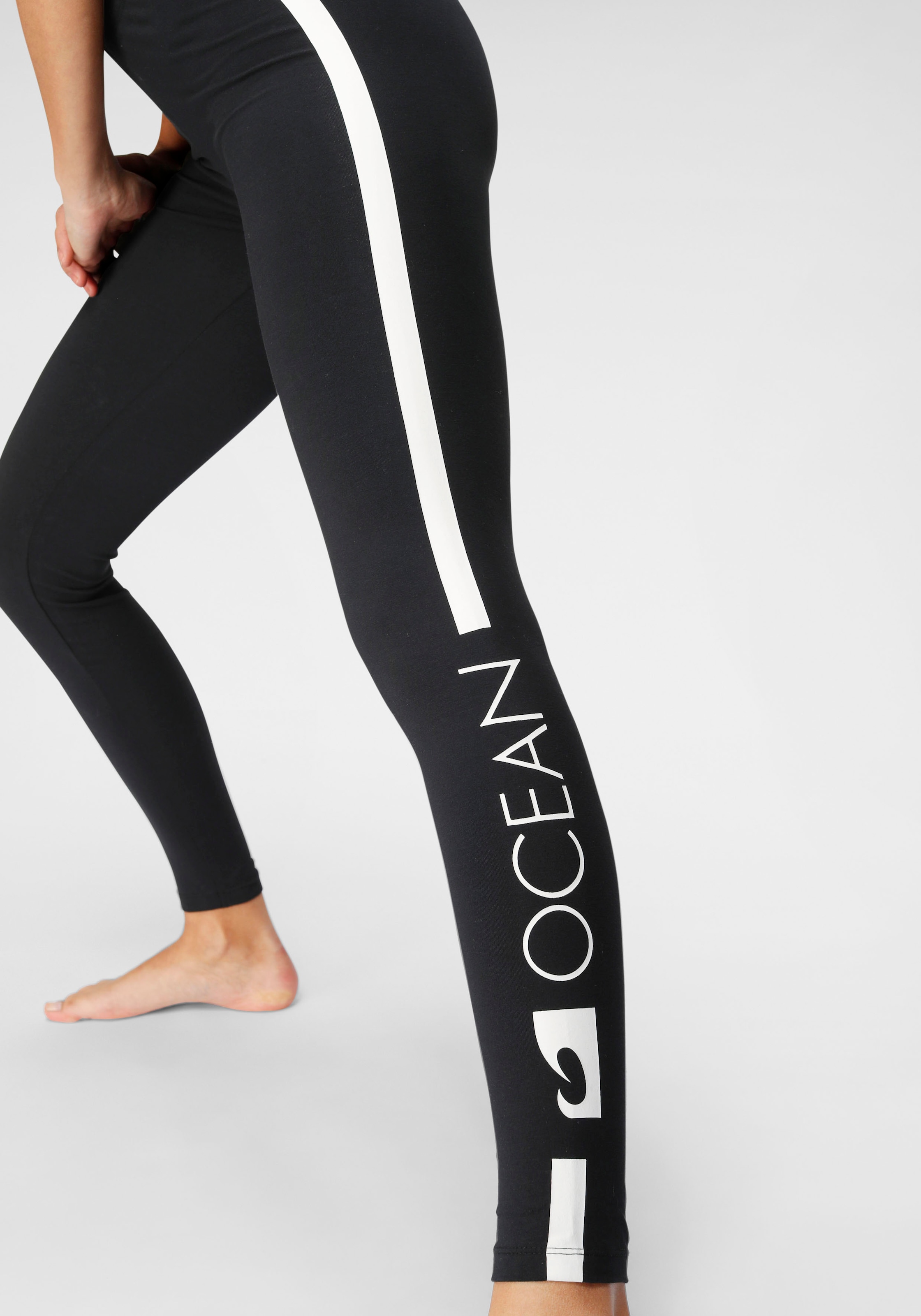 Ocean Sportswear mit und auf 2er-Pack), Kontraststreifen Leggings, (Packung, versandkostenfrei Logodruck