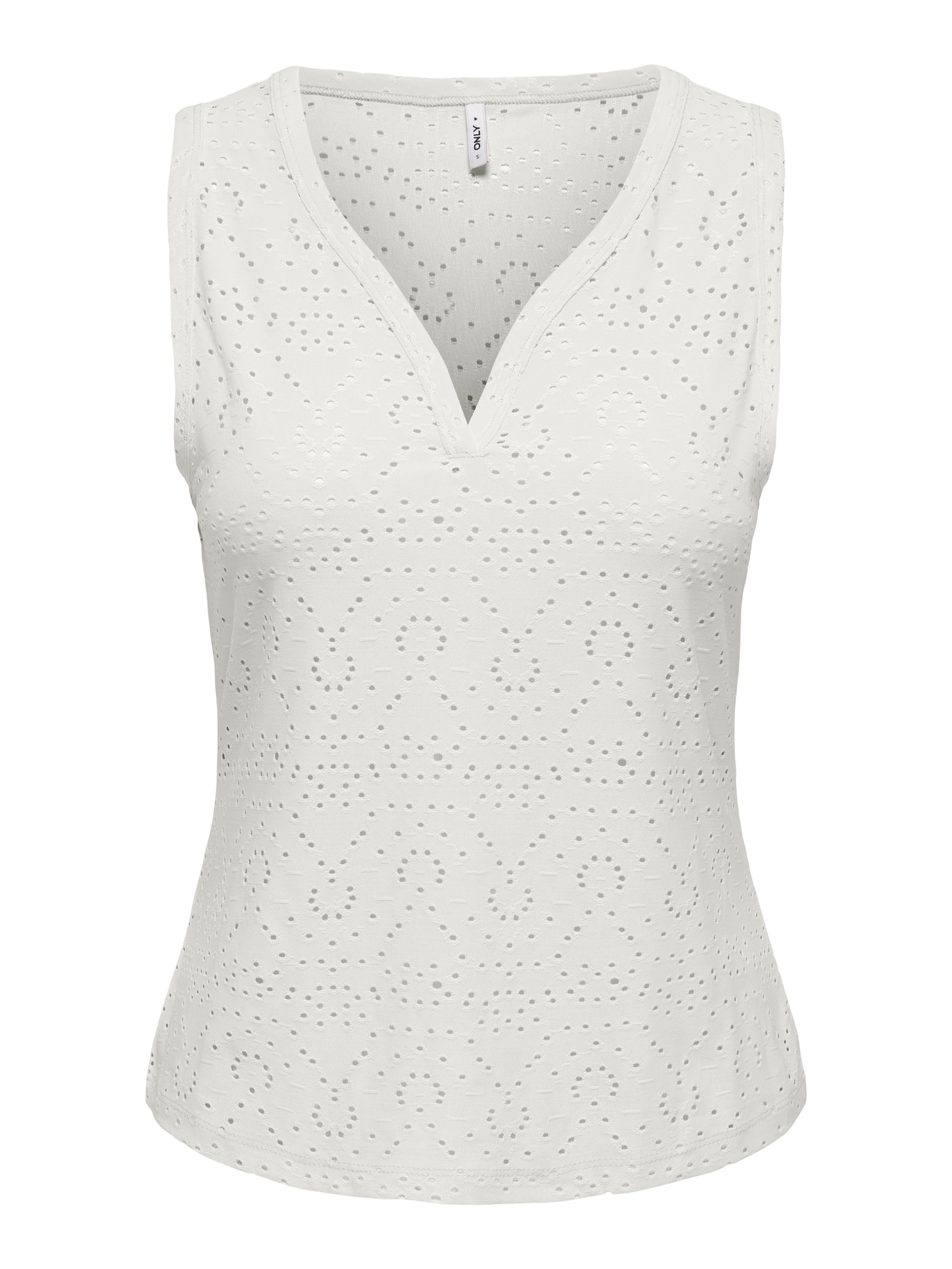 ONLY Spitzentop »ONLSMILLA S/L V-NECK TOP JRS« Materialmix, regular fit, V-Ausschnitt