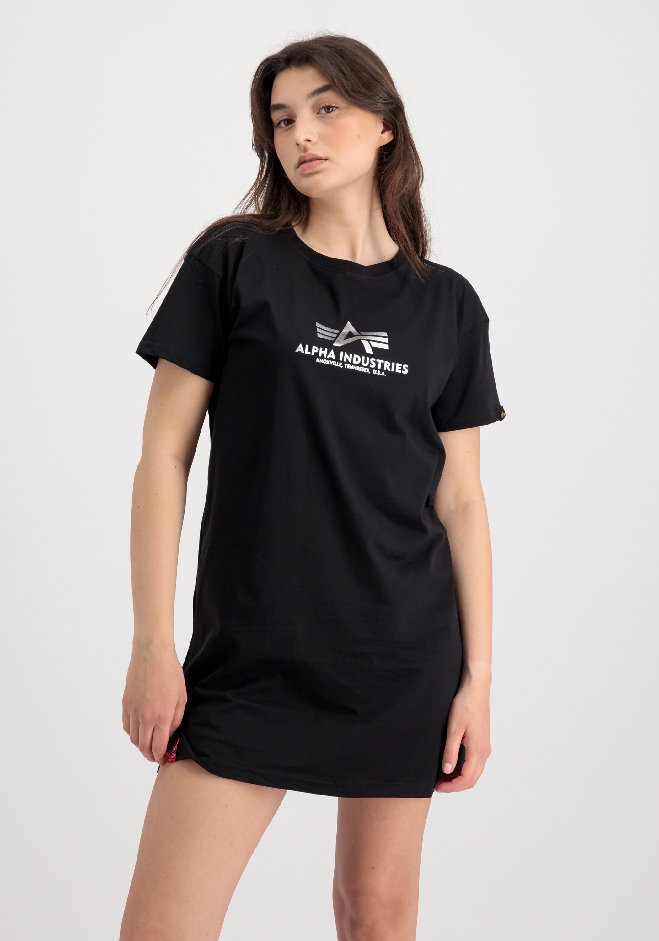 T-Shirt »ALPHA INDUSTRIES Women - T-Shirts Basic T Long Foil Print Wmn«