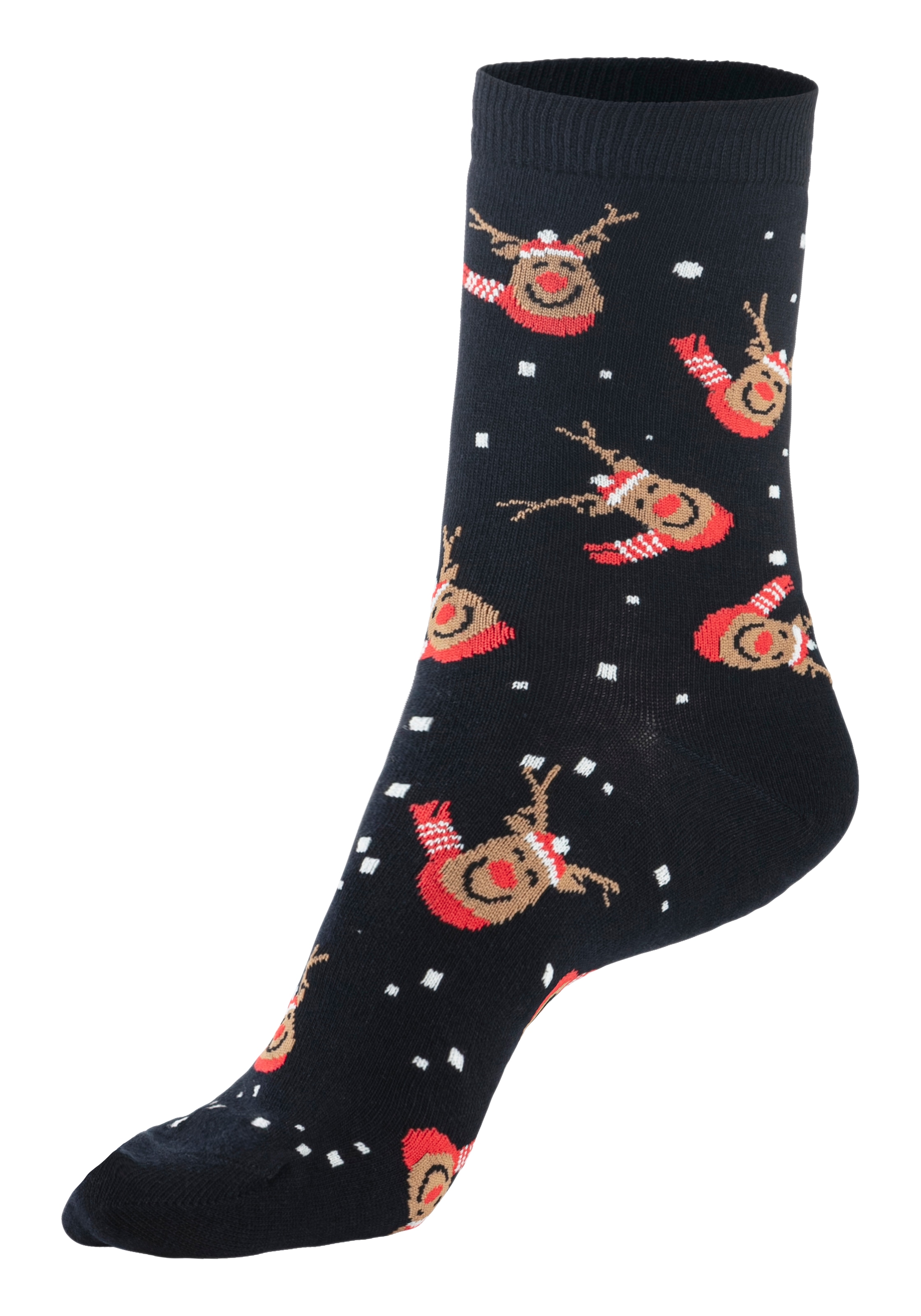 H.I.S Chaussettes basiques Paquet, 3 cuis tlg. Noël, avec motifs de Noël