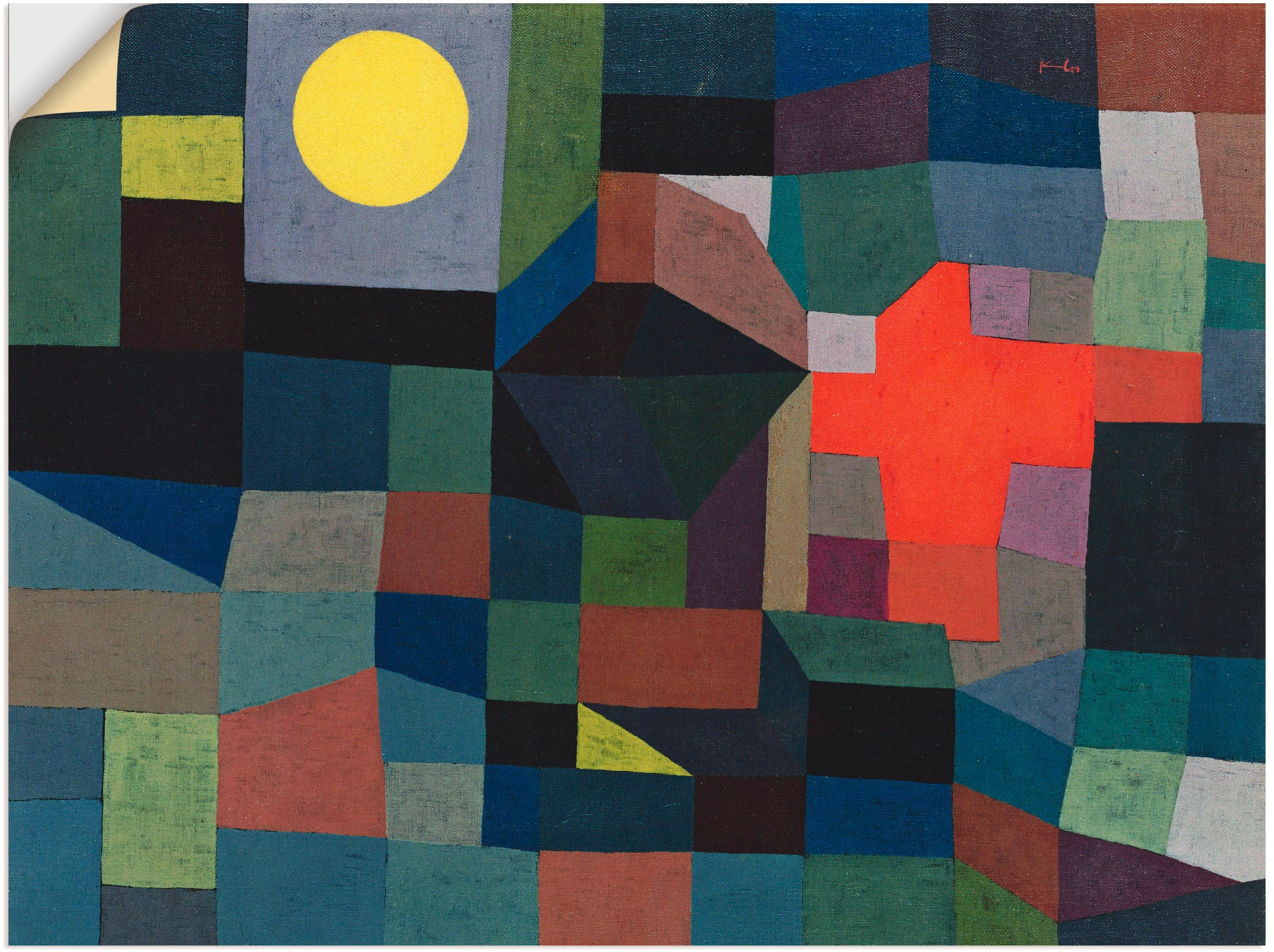 Image of Artland Wandbild »Feuer bei Vollmond. 1933/353«, Muster, (1 St.), in vielen Grössen & Produktarten -Leinwandbild, Poster, Wandaufkleber / Wandtattoo auch für Badezimmer geeignet bei Ackermann Versand Schweiz