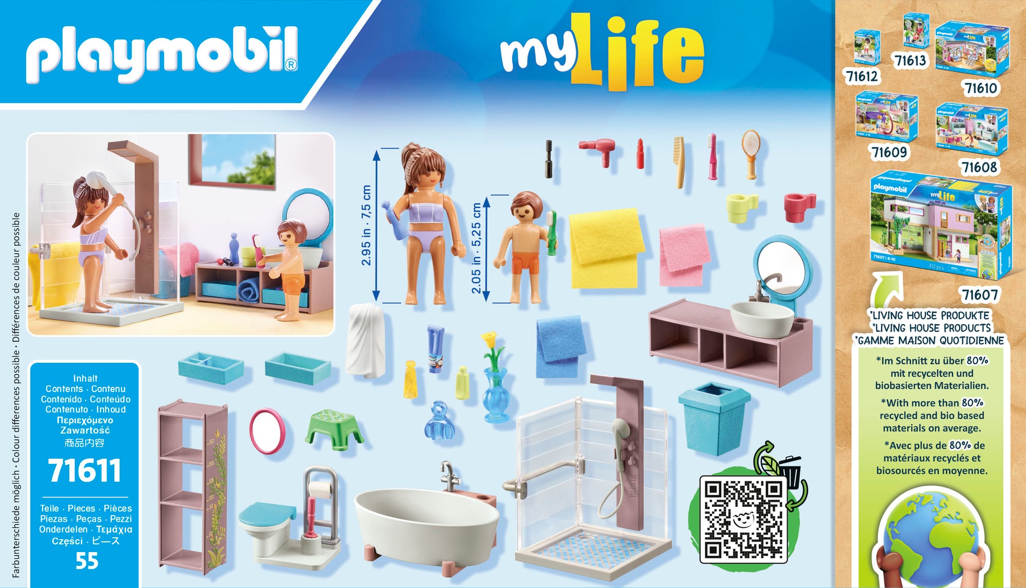 Playmobil® Konstruktions-Spielset »Badezimmer (71611), myLife« Made in Europe