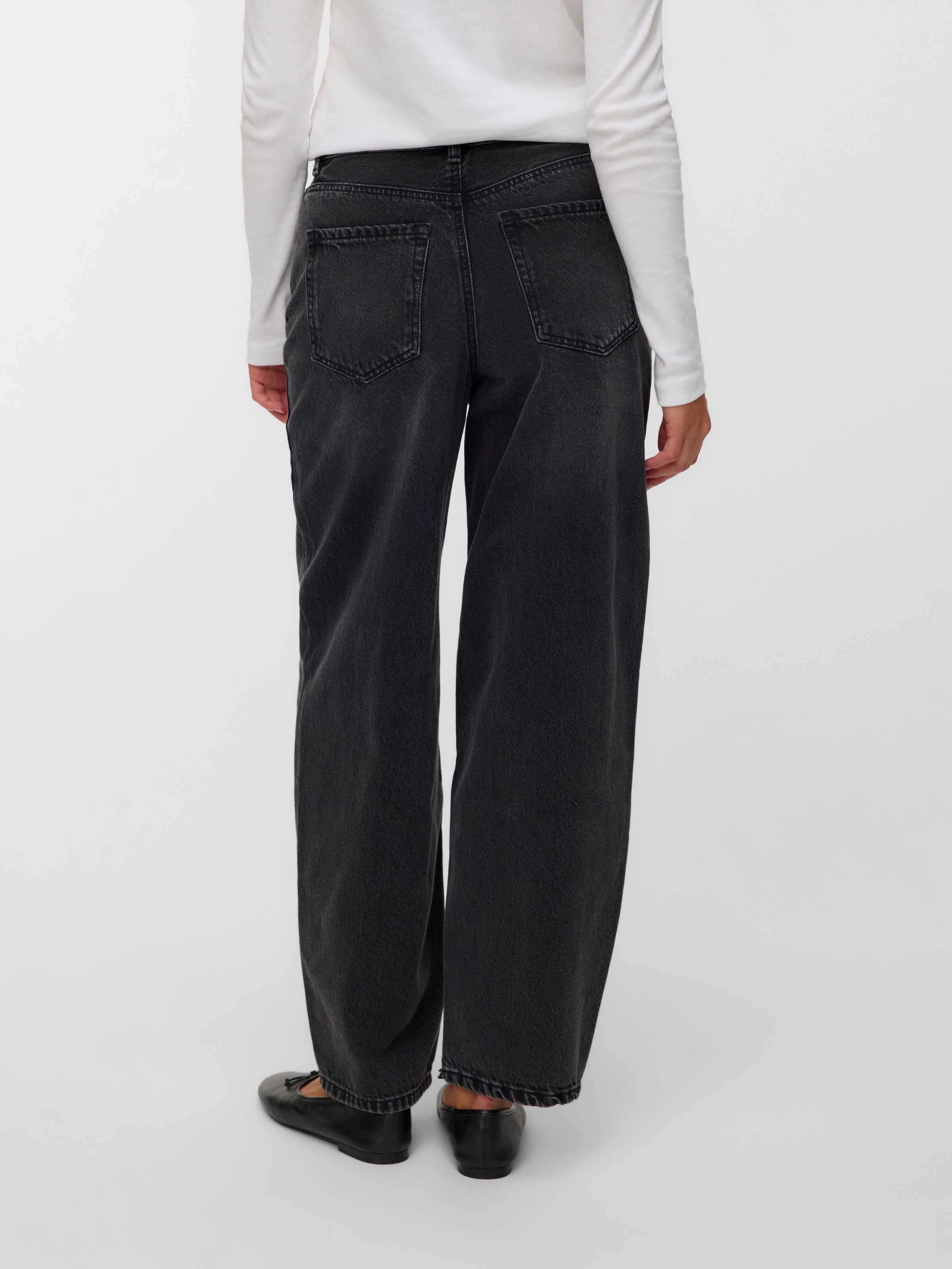 Vero Moda Jeans large »VMBILLIE HR BARREL ANK JEANS LI141 NOOS« Coton, coupe barrel, taille haute, longueur cheville