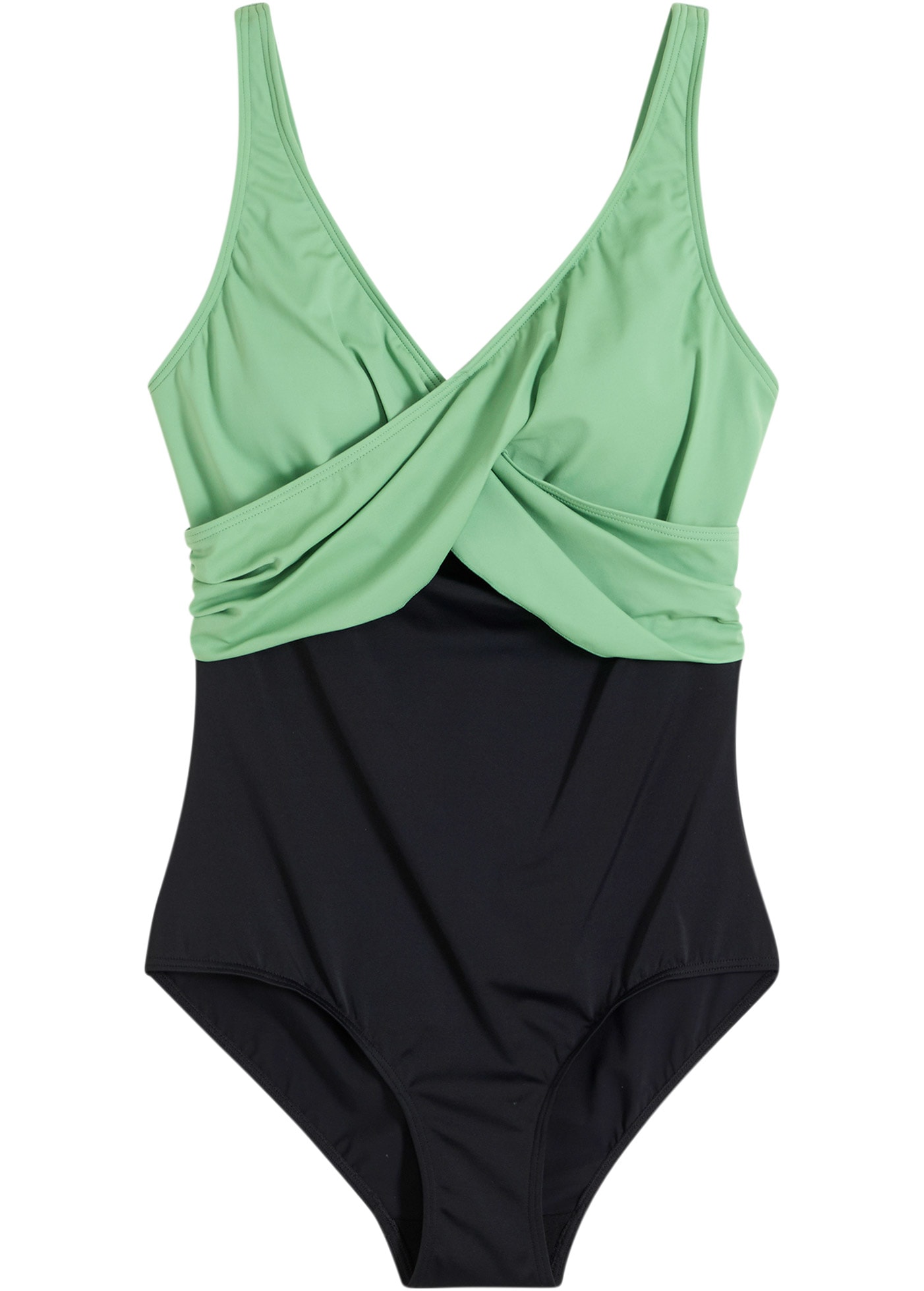 bonprix Maillot de bain »Badeanzug mit Wickeloptik« coupe confortable, effet cache-cœur, bretelles réglables