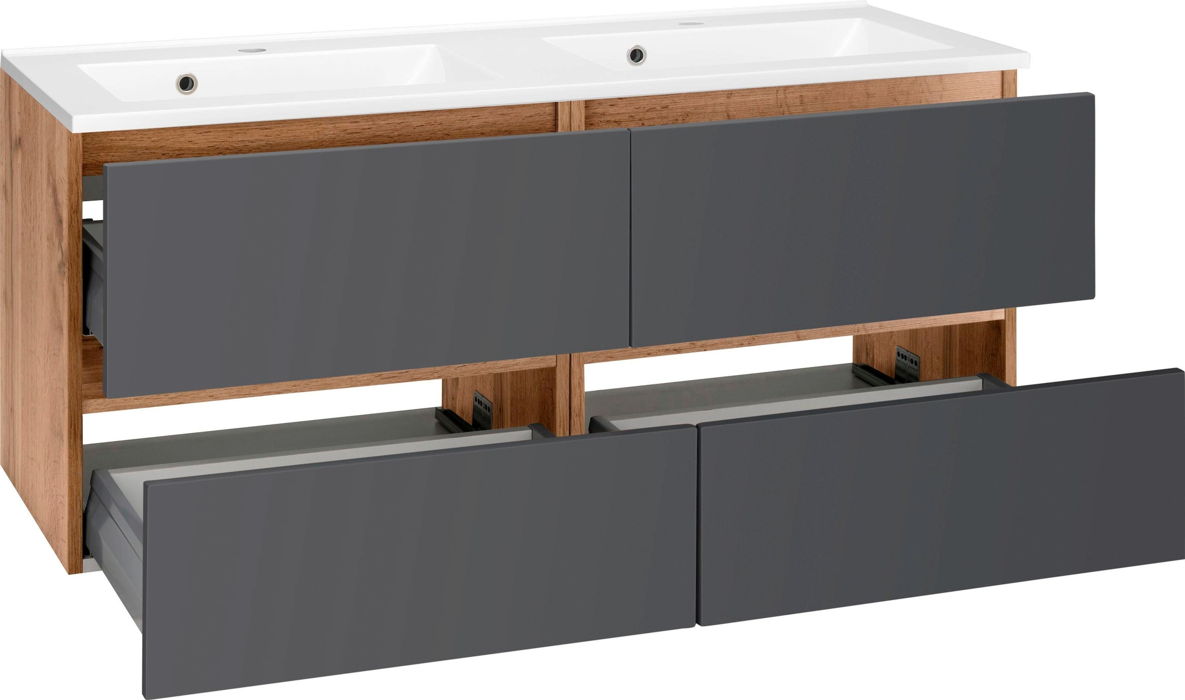 welltime Waschbeckenunterschrank »Lucca«, Badmöbel, Waschtisch inkl. Waschbecken, Breite 120 cm