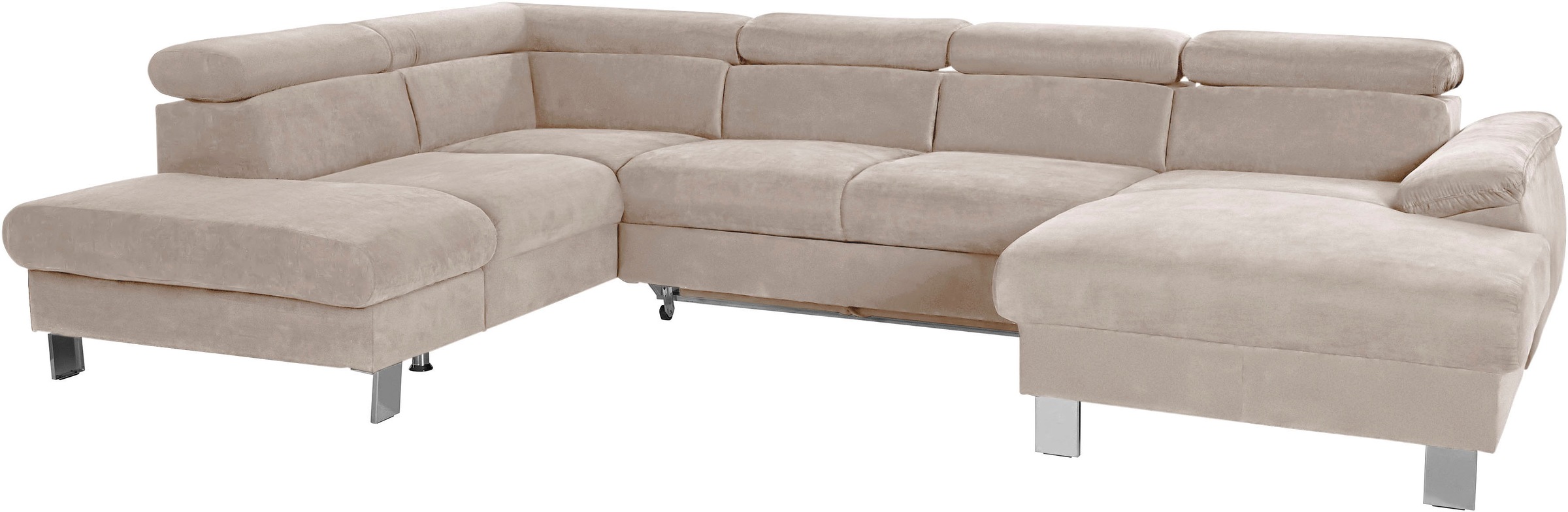 COTTA Paysage de salon »Komaris U-Form, B: 320 cm« mit Kopfteilverstellung, optional Bettfunktion, Bettkasten & Licht