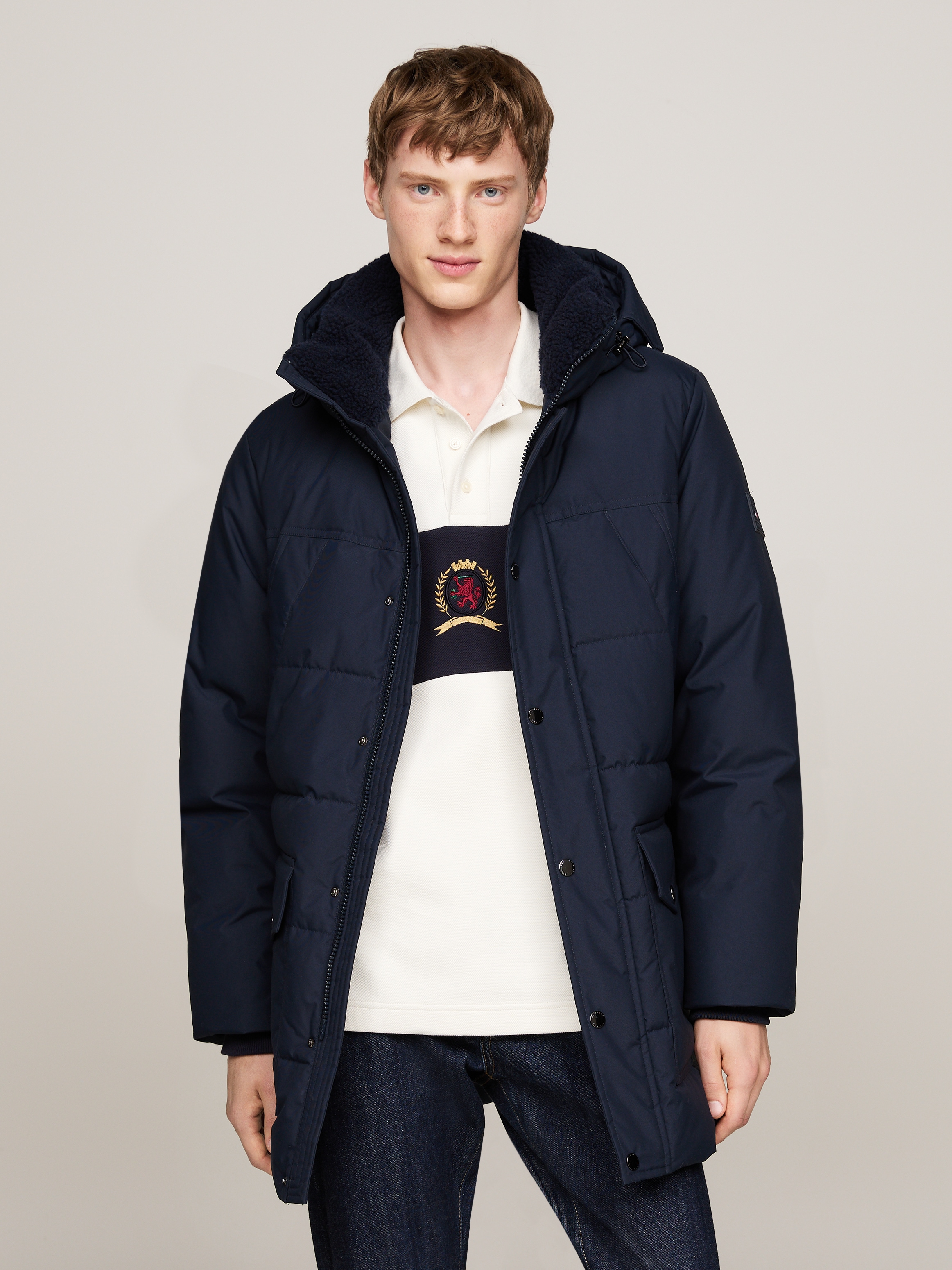 Image of Tommy Hilfiger Parka "ROCKIE UTILITY PARKA" mit Kapuze Winterjacke, Outdoorjacke hoch geschlossen, Stehakragen mit Fellimitat