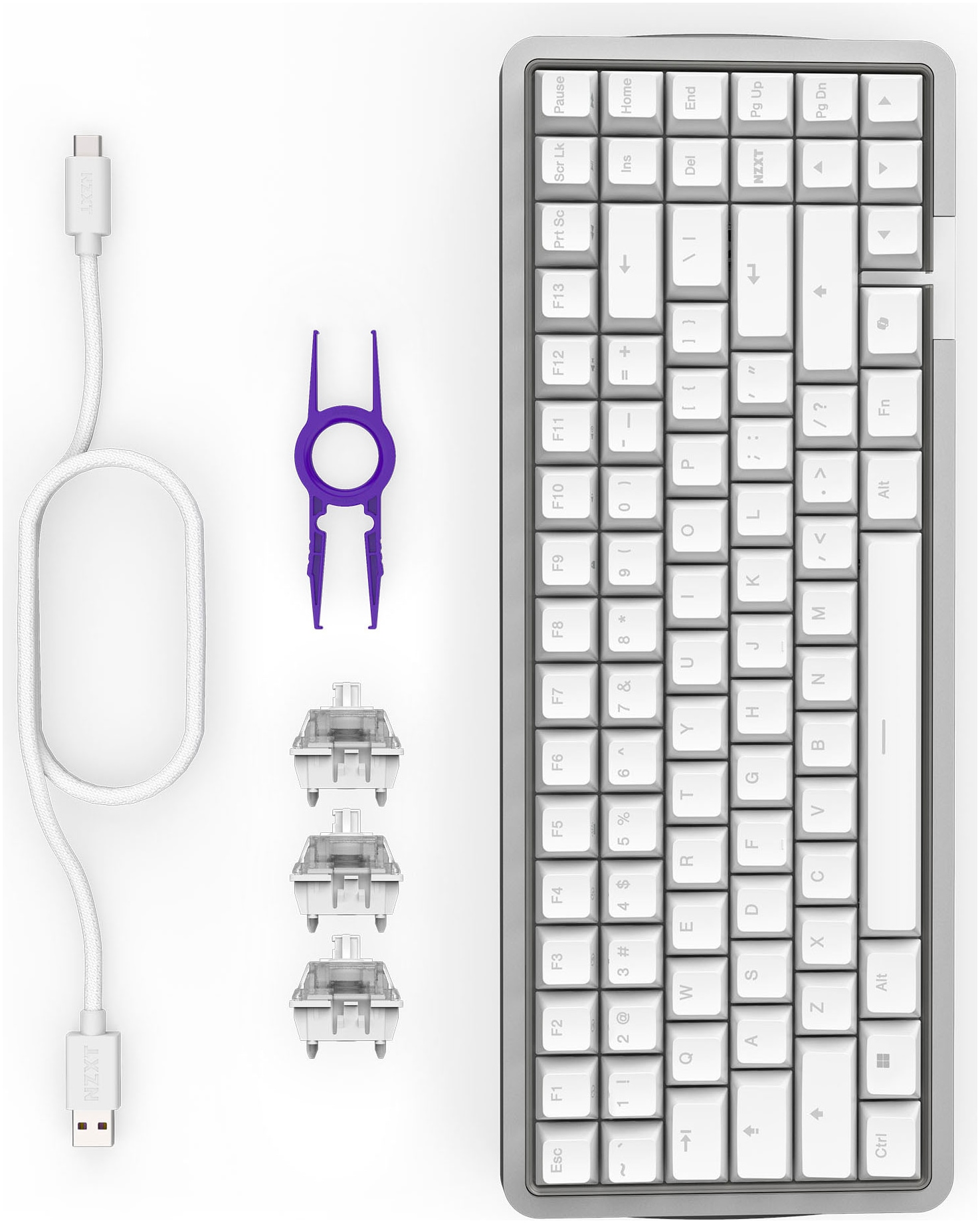 NZXT Gaming-Tastatur »Function Elite MiniTKL«, (Anpassbare Höhe-Fn-Tasten-USB-Anschluss-Profil-Speicher-Profil-Speicher)