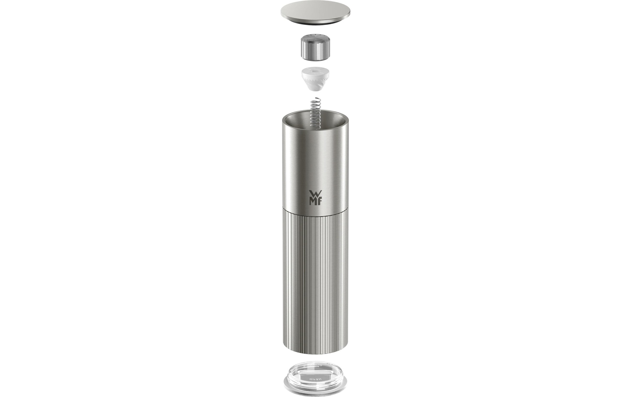 WMF Gewürzmühle »Signature Pro, aus Edelstahl« Keramikmahlwerk, einstellbarer Mahlgrad, magnetischer Deckel