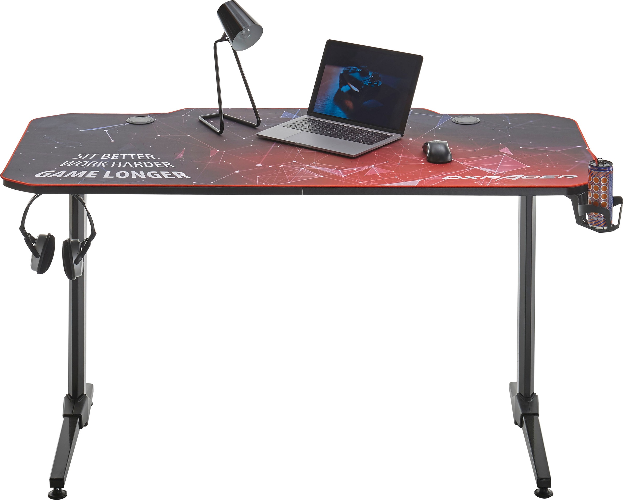 MCA furniture Gamingtisch »DX Racer«, Schwarz mit new Style Mousepad DX Racer V12, Breite 140 cm